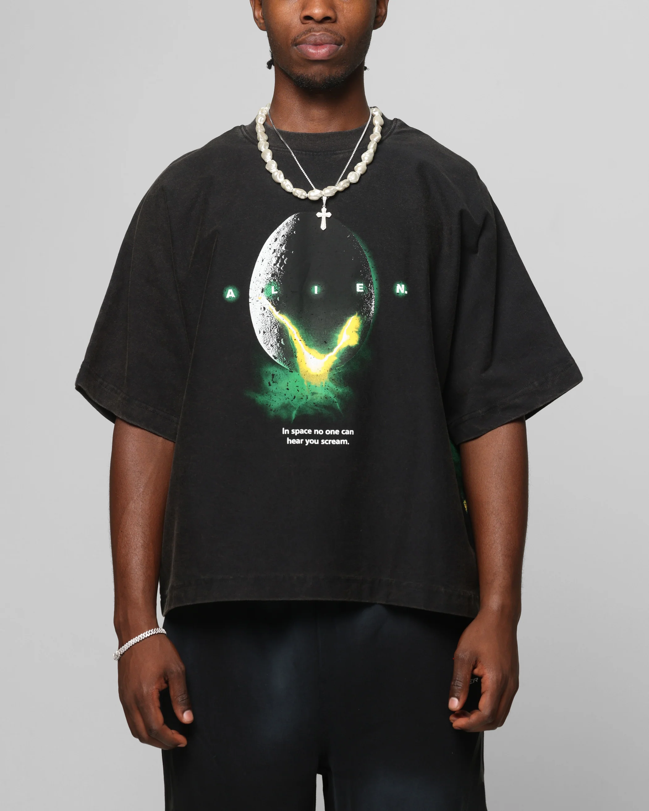 Loiter Alien Boxy T-Shirt Washed Black - Image 2