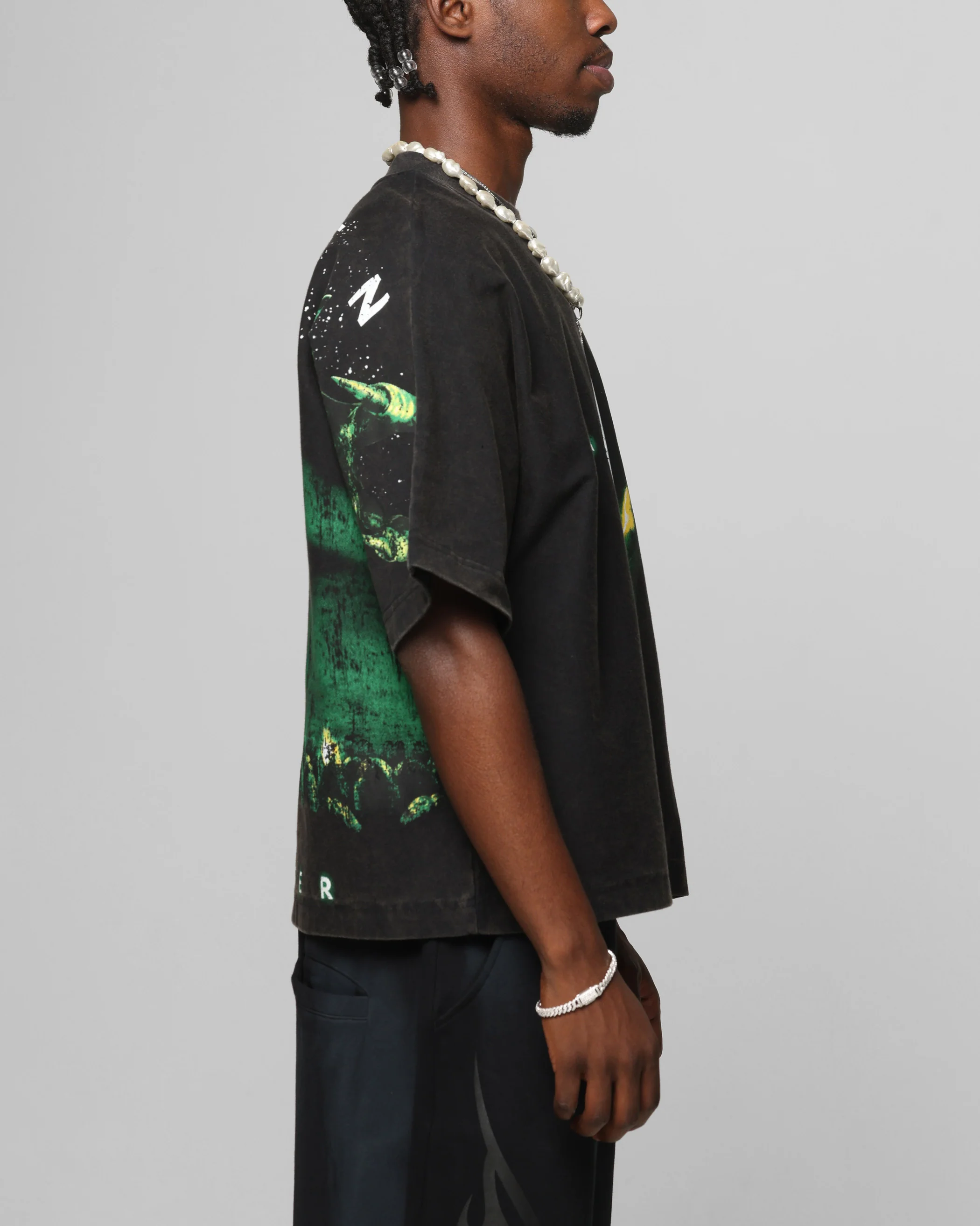 Loiter Alien Boxy T-Shirt Washed Black - Image 5