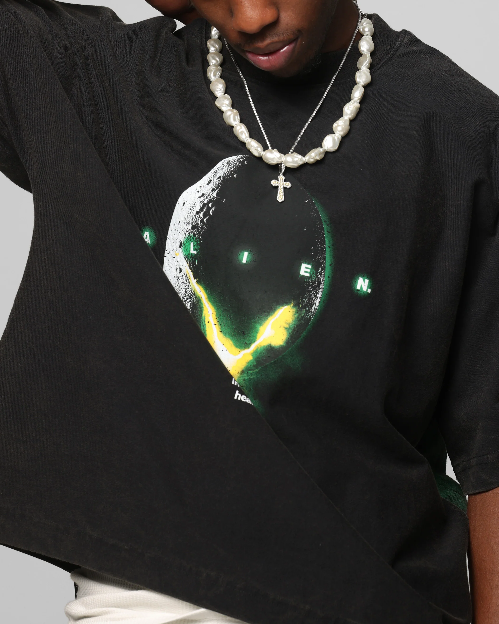 Loiter Alien Boxy T-Shirt Washed Black - Image 7