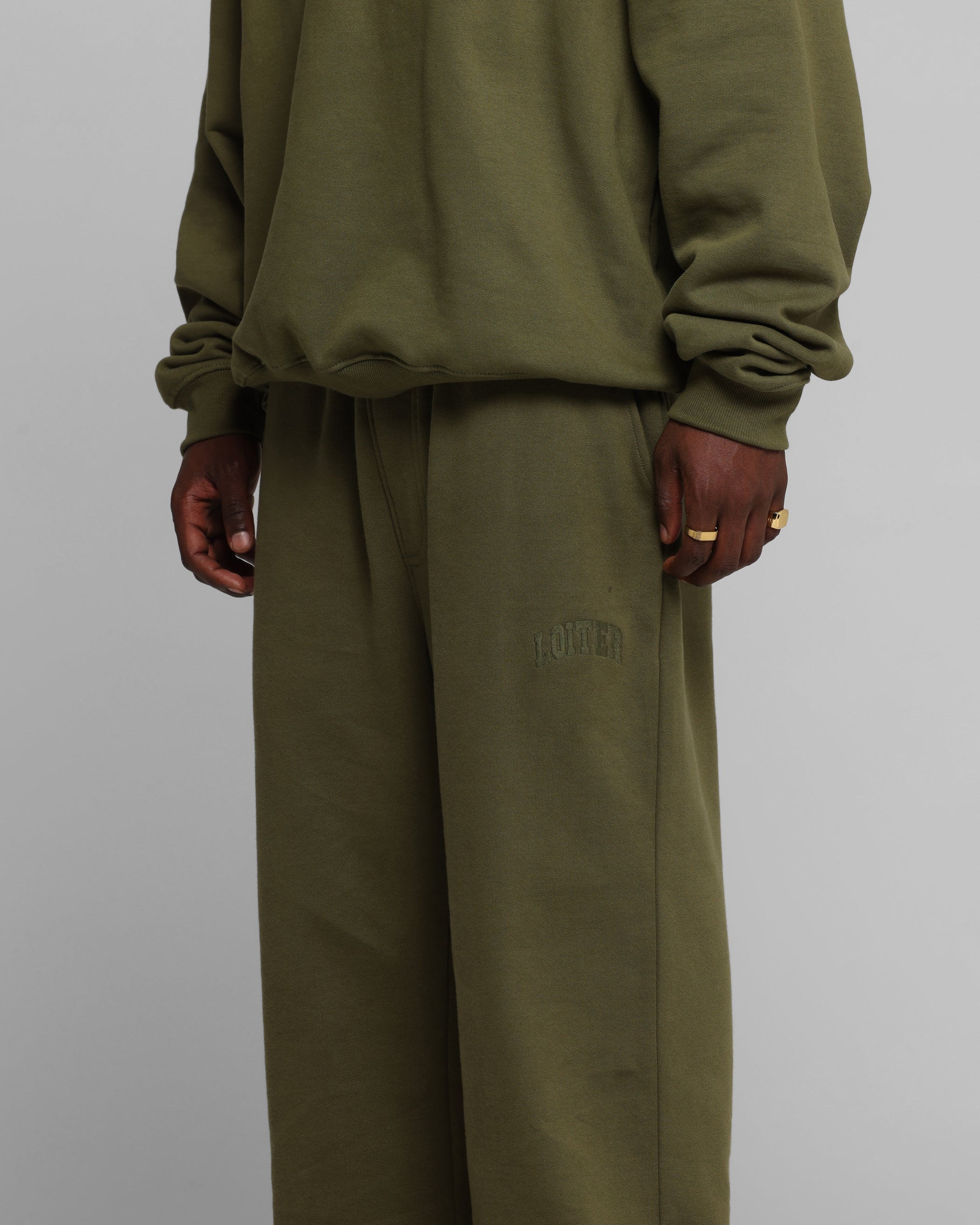 Loiter Arch Premium Sweat Pants Khaki - Image 4