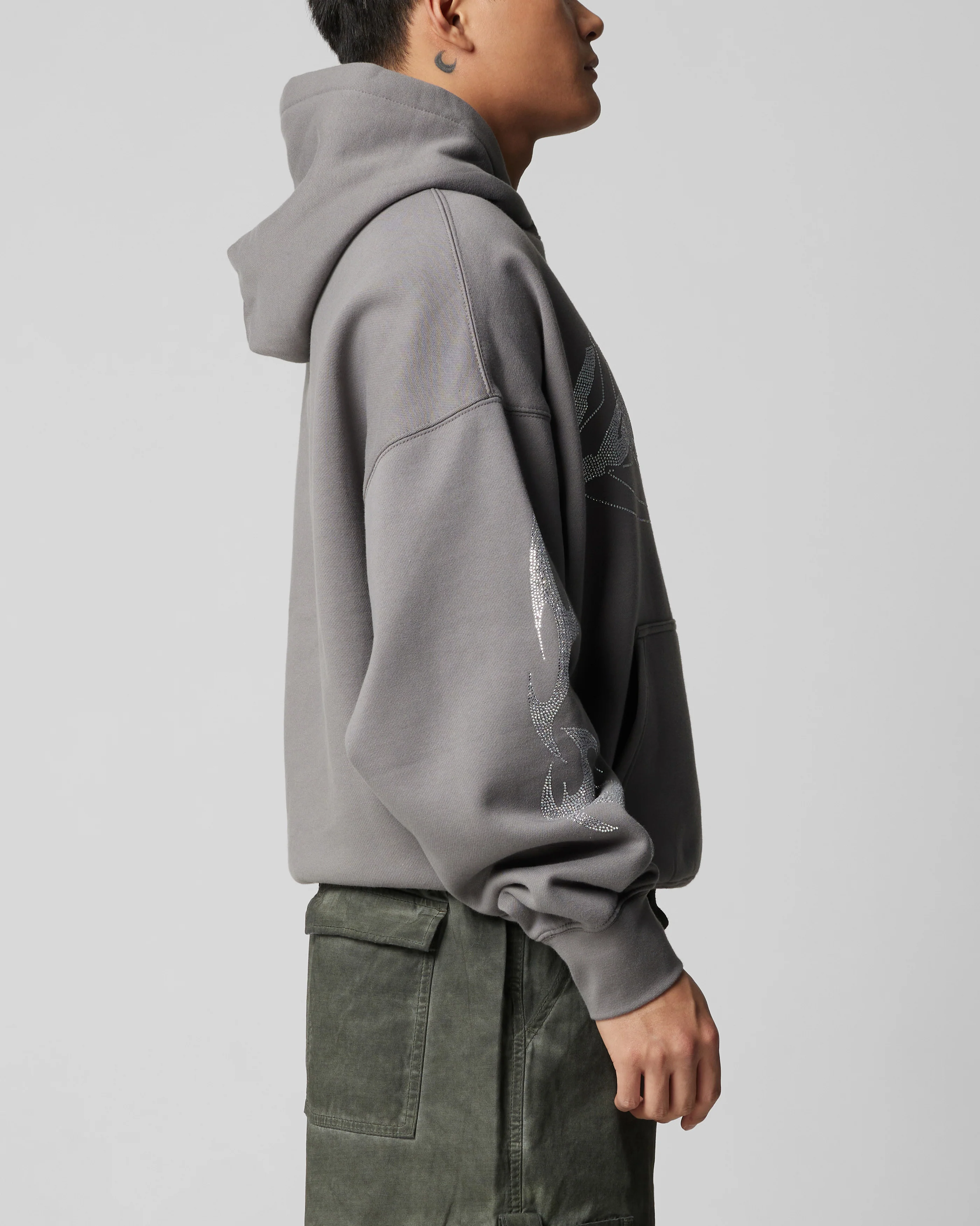 Atlantic Rhinestone Hoodie Charcoal - Image 2