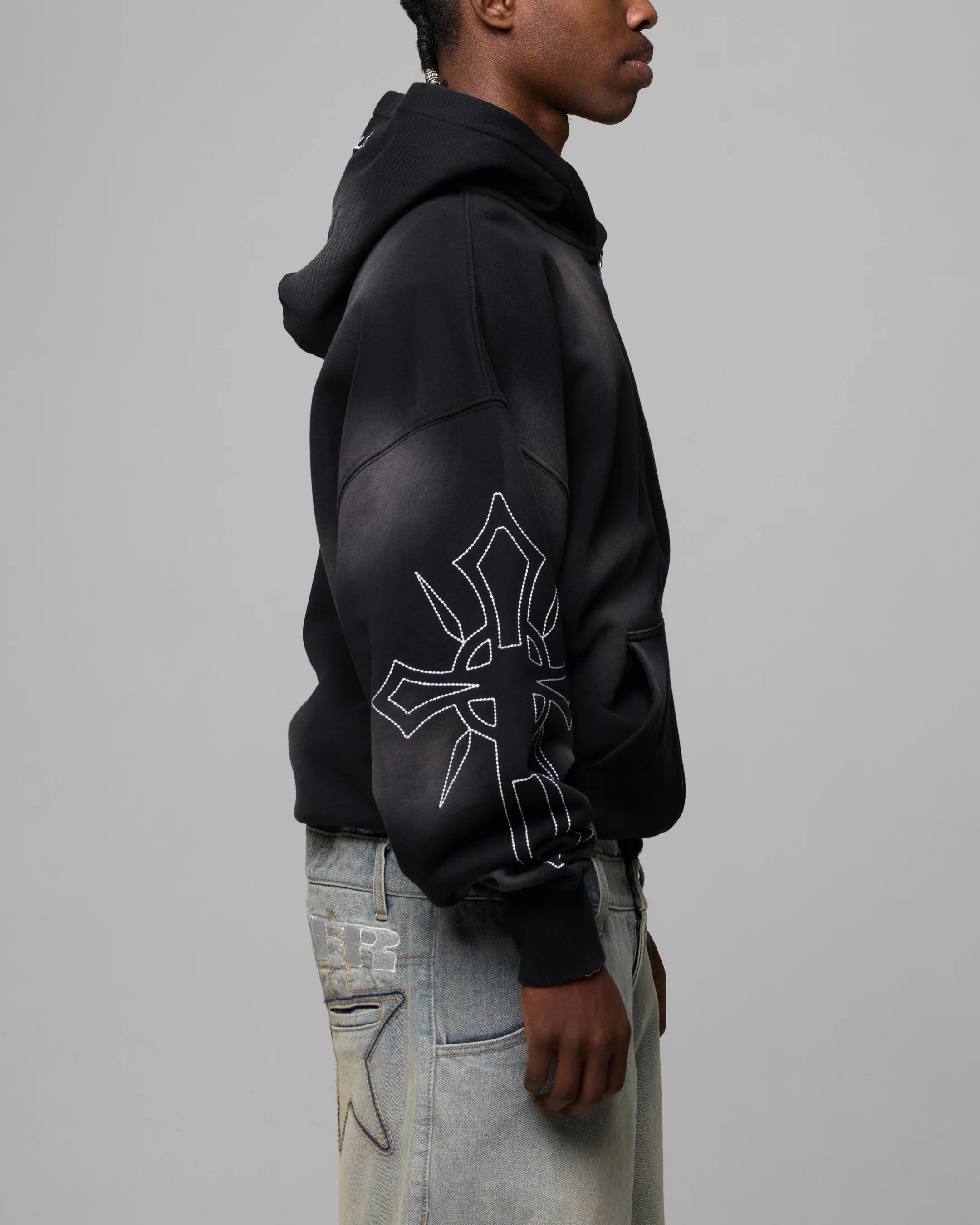 Loiter Atmosphere Full Zip Hoodie Vintage Black - Image 5