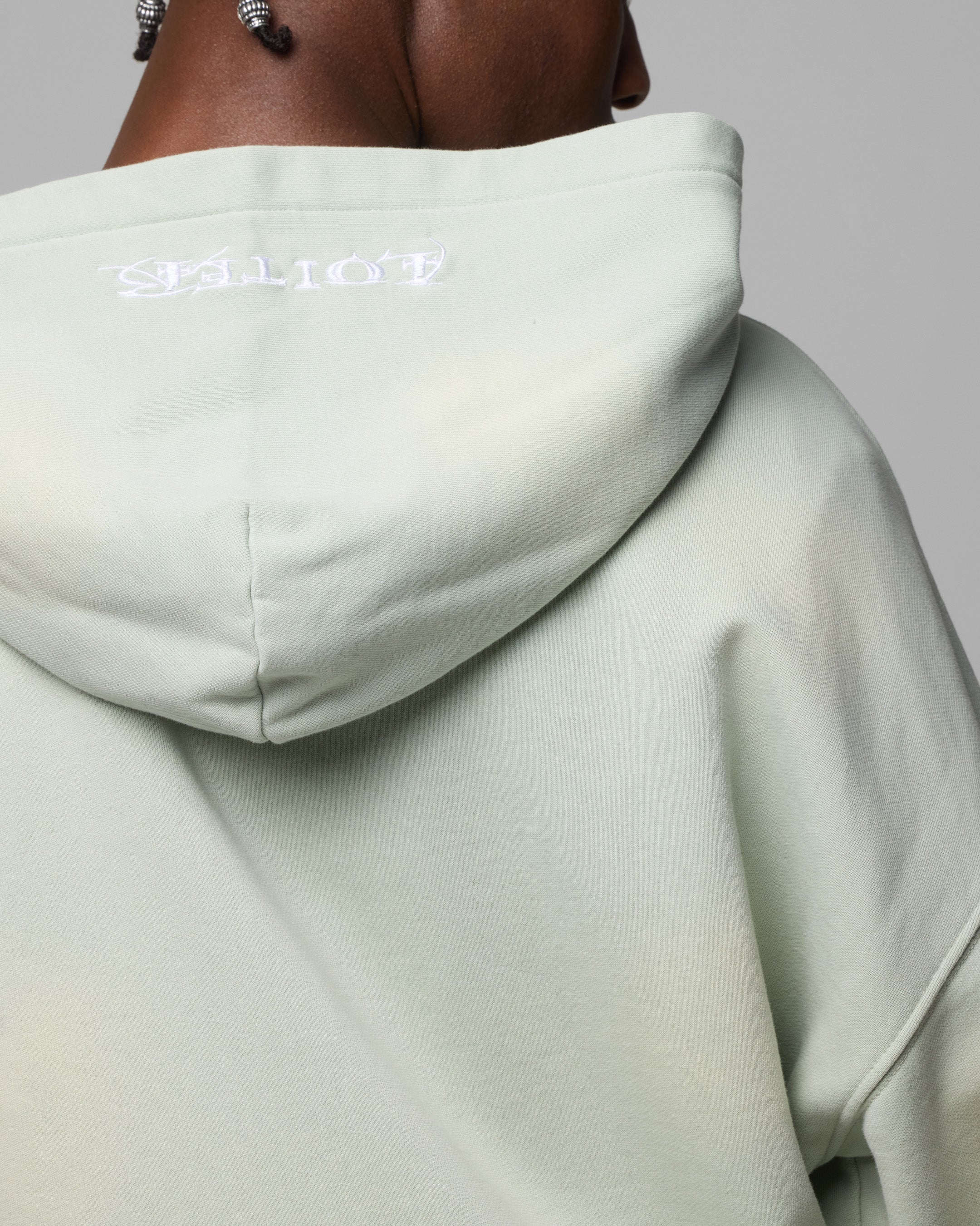 Loiter Atmosphere Full Zip Hoodie Washed Green - Image 7