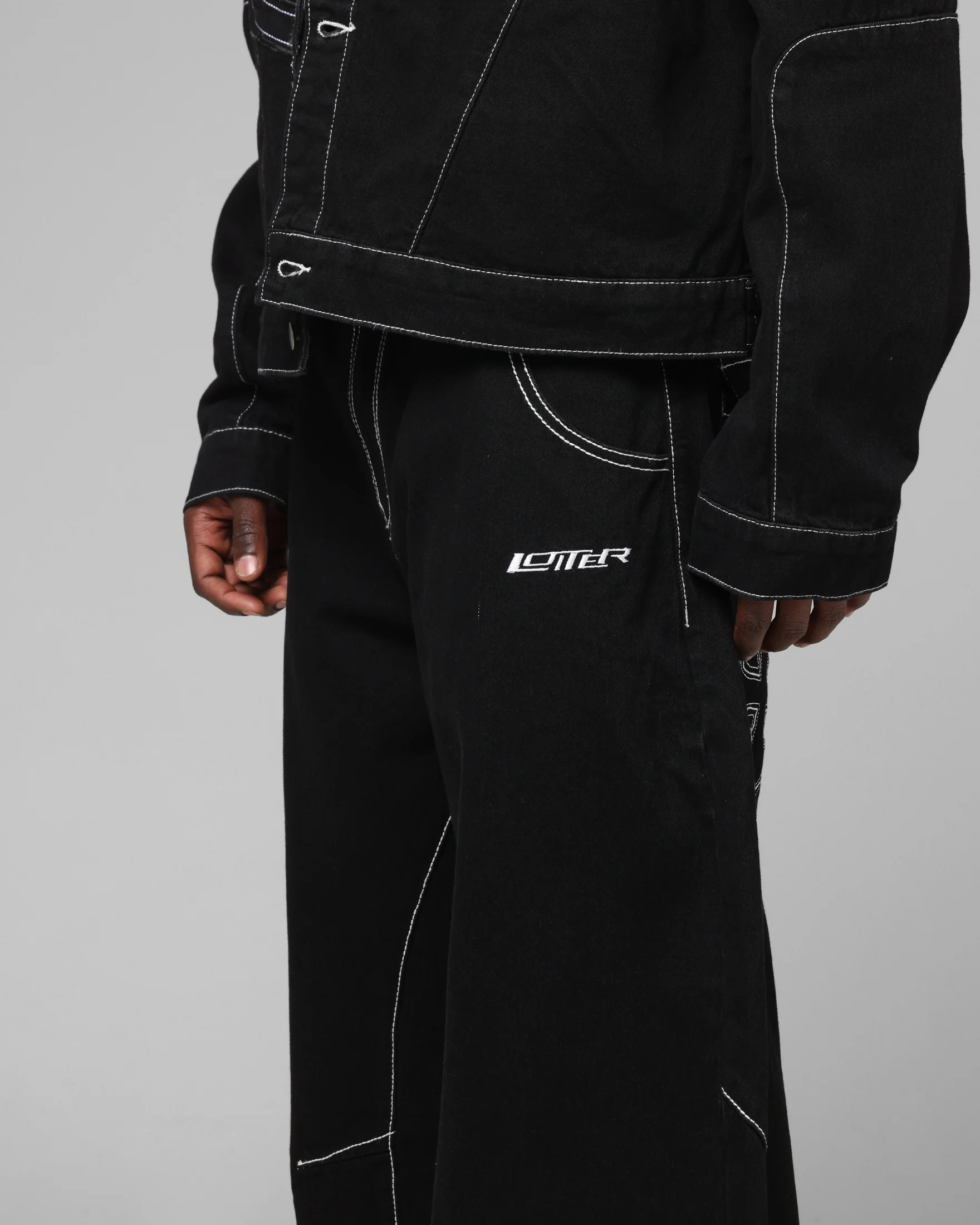 Loiter Biker Raver Jeans Black - Image 3