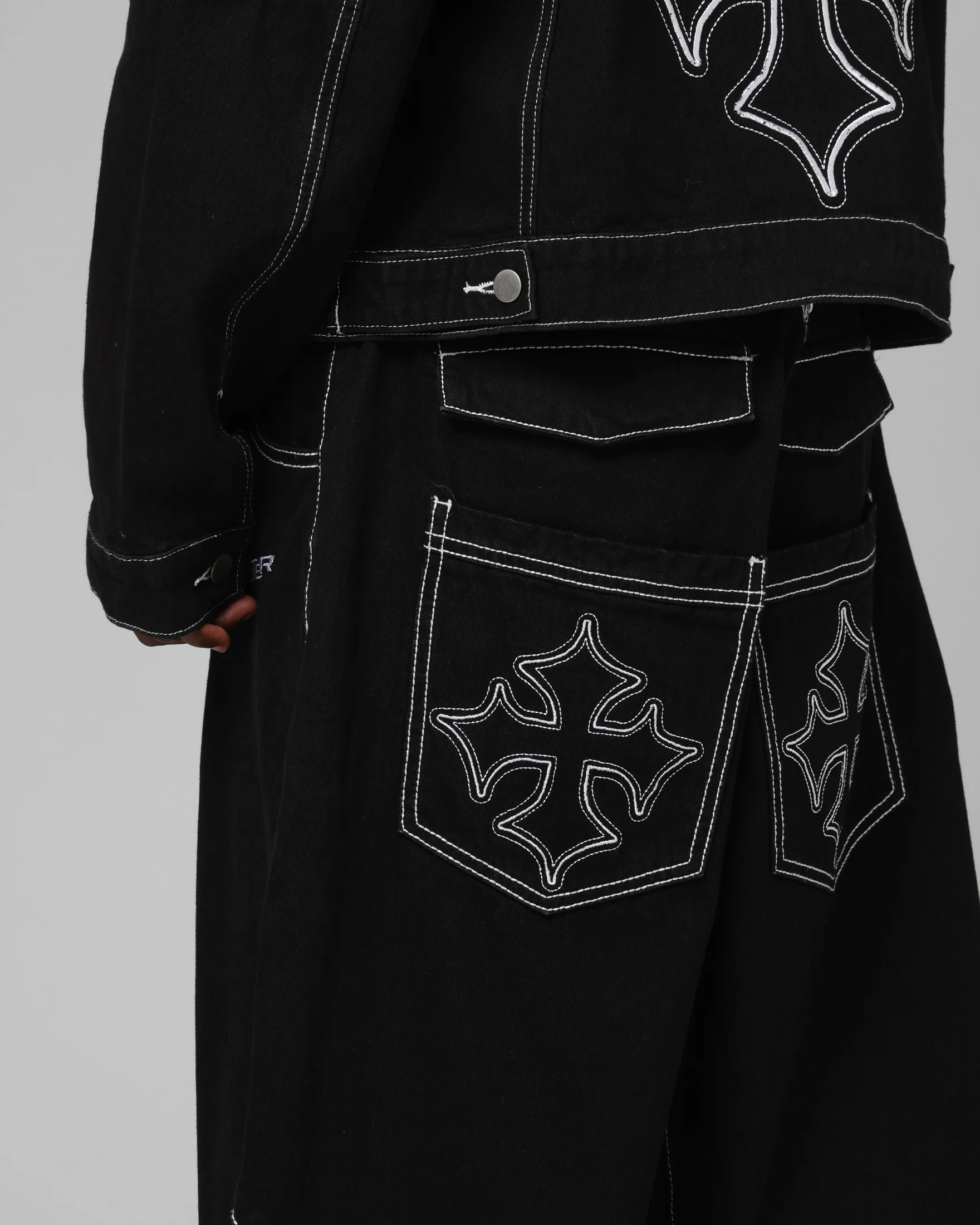 Loiter Biker Raver Jeans Black - Image 4