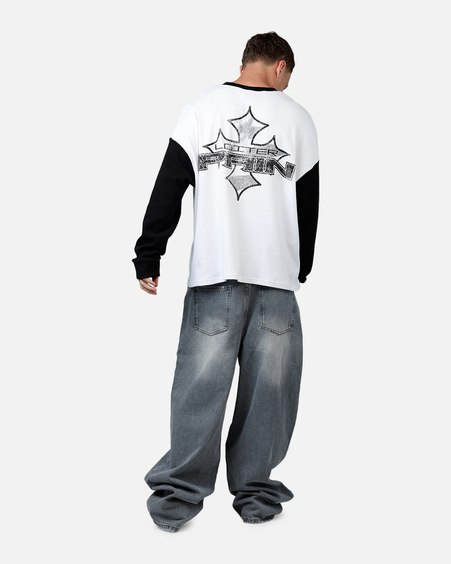 Biome Waffle Long Sleeve T-Shirt White/Black - Image 6