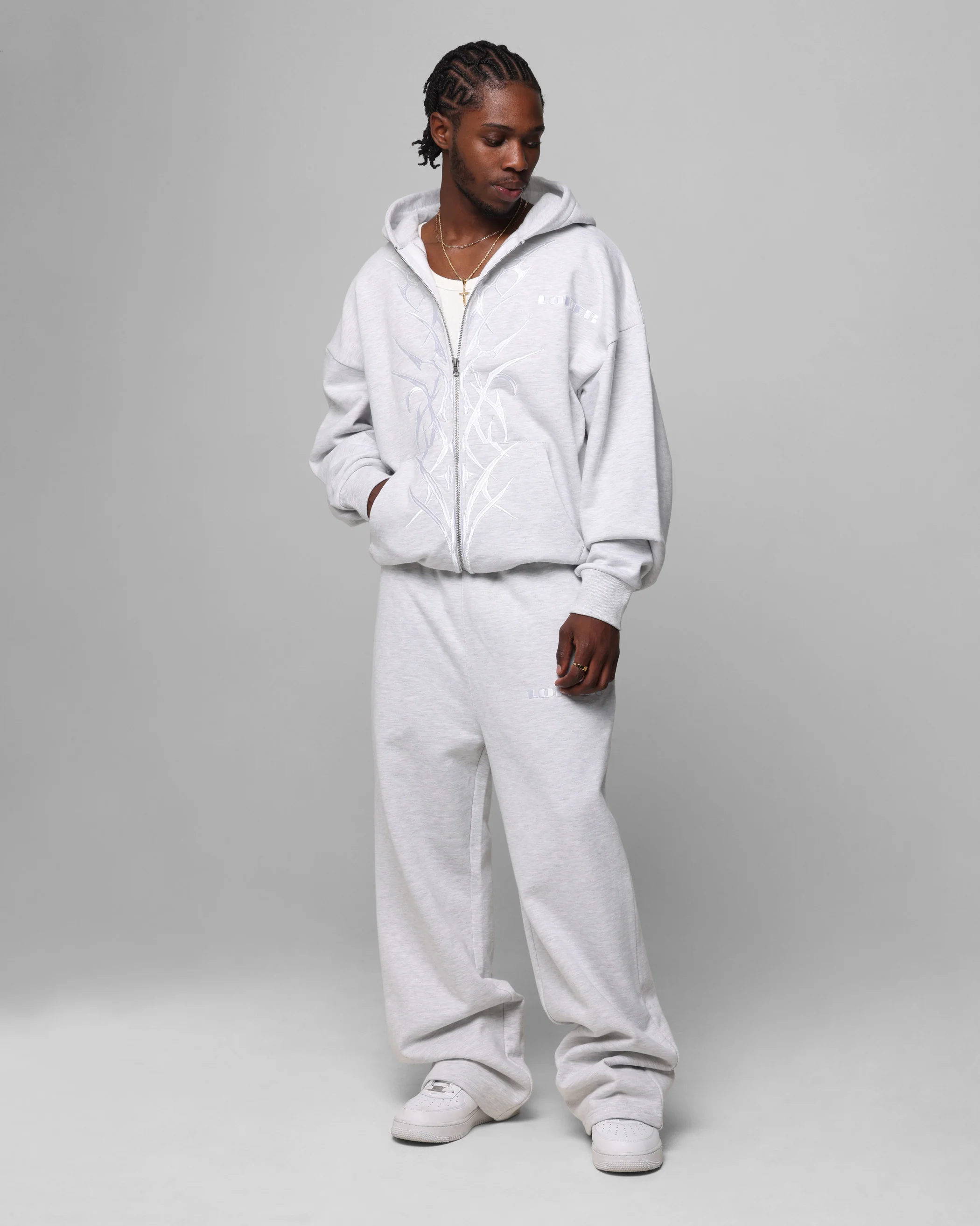 Loiter Blood Born Track Pants Grey Marle - Image 2