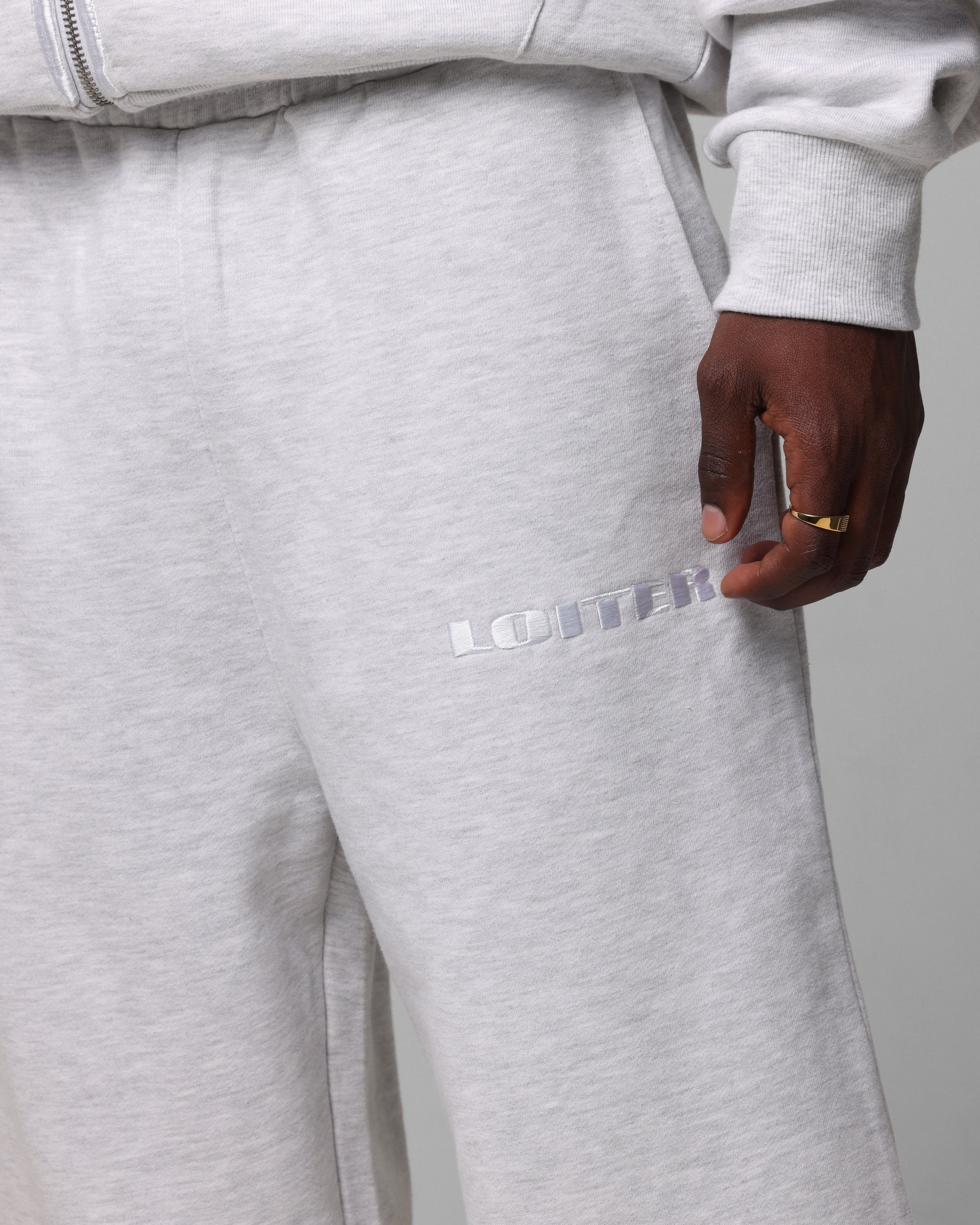 Loiter Blood Born Track Pants Grey Marle - Image 3
