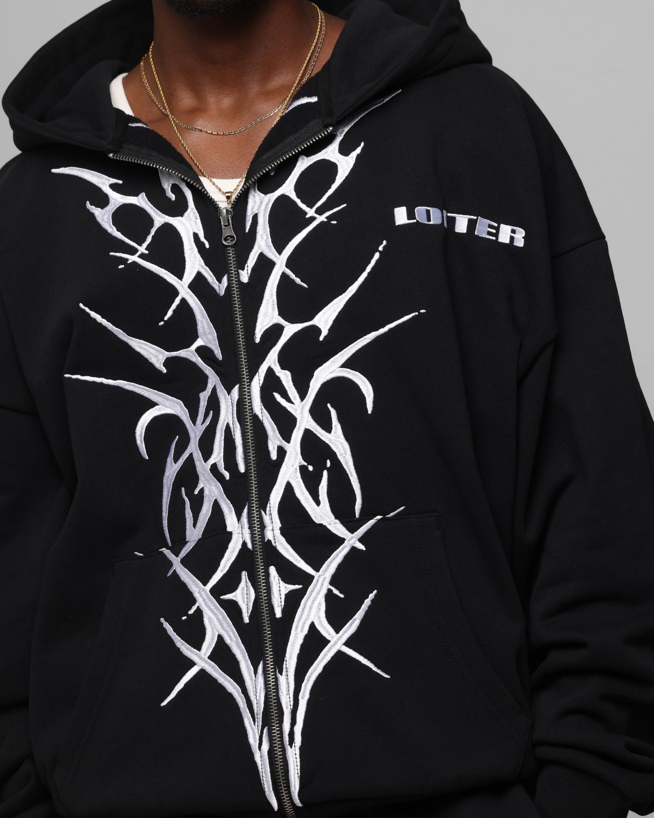 Loiter Blood Born Zip Hoodie Black - Image 7