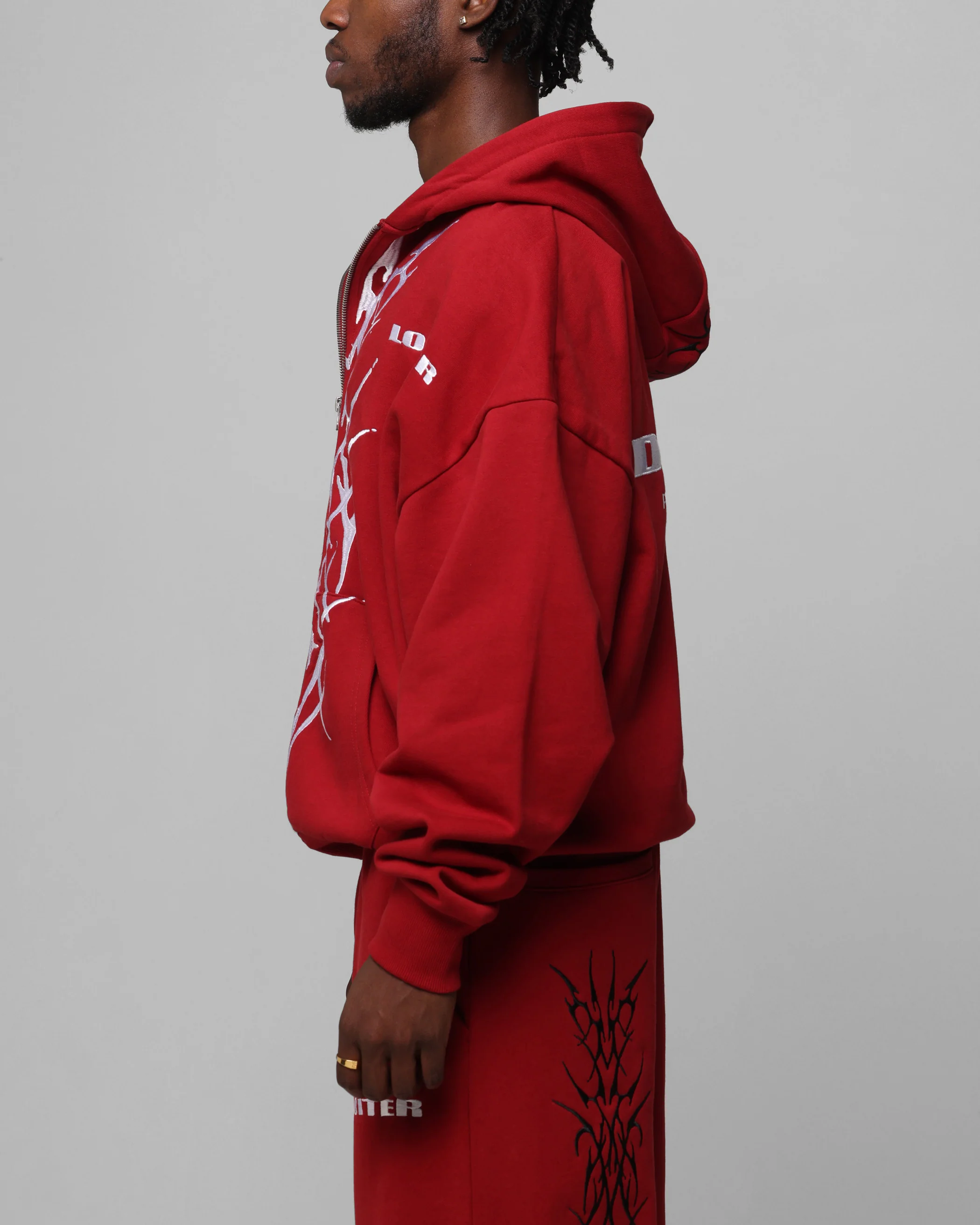 Loiter Blood Born Zip Hoodie Burgandy - Image 6