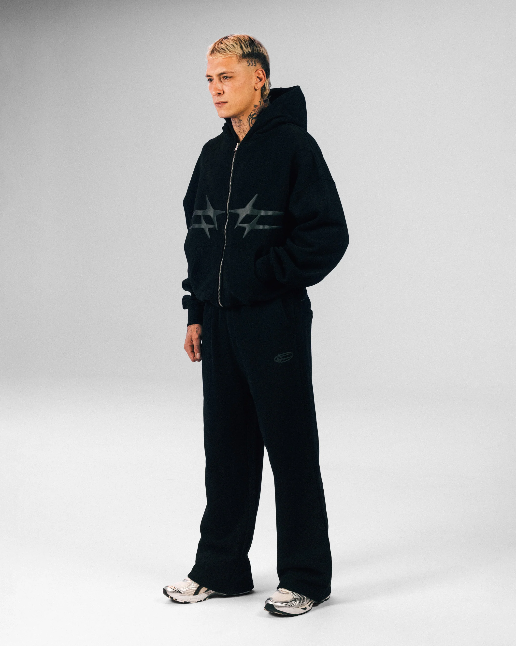 Loiter Celestial Full Zip Hoodie Black - Image 3