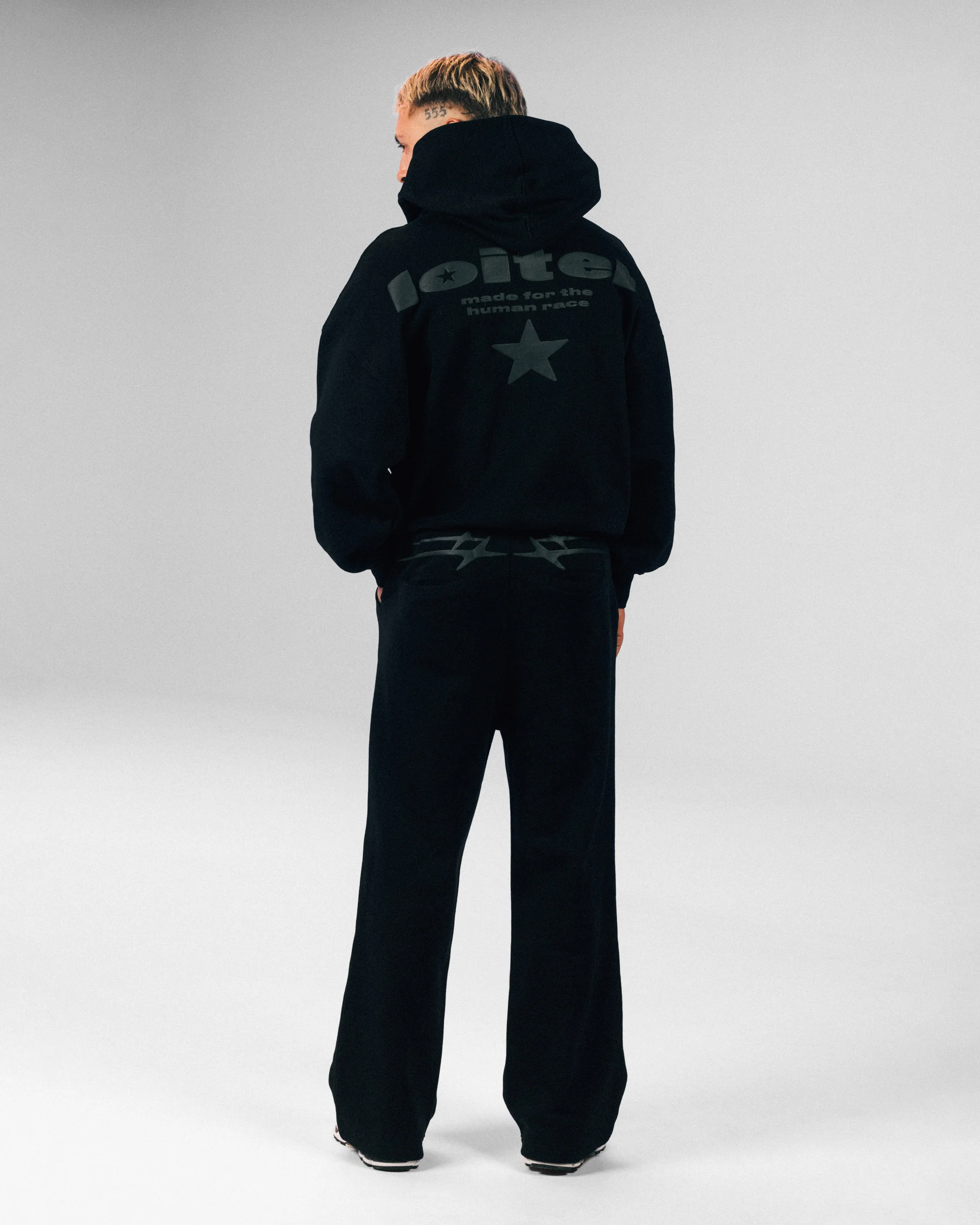 Loiter Celestial Full Zip Hoodie Black - Image 4