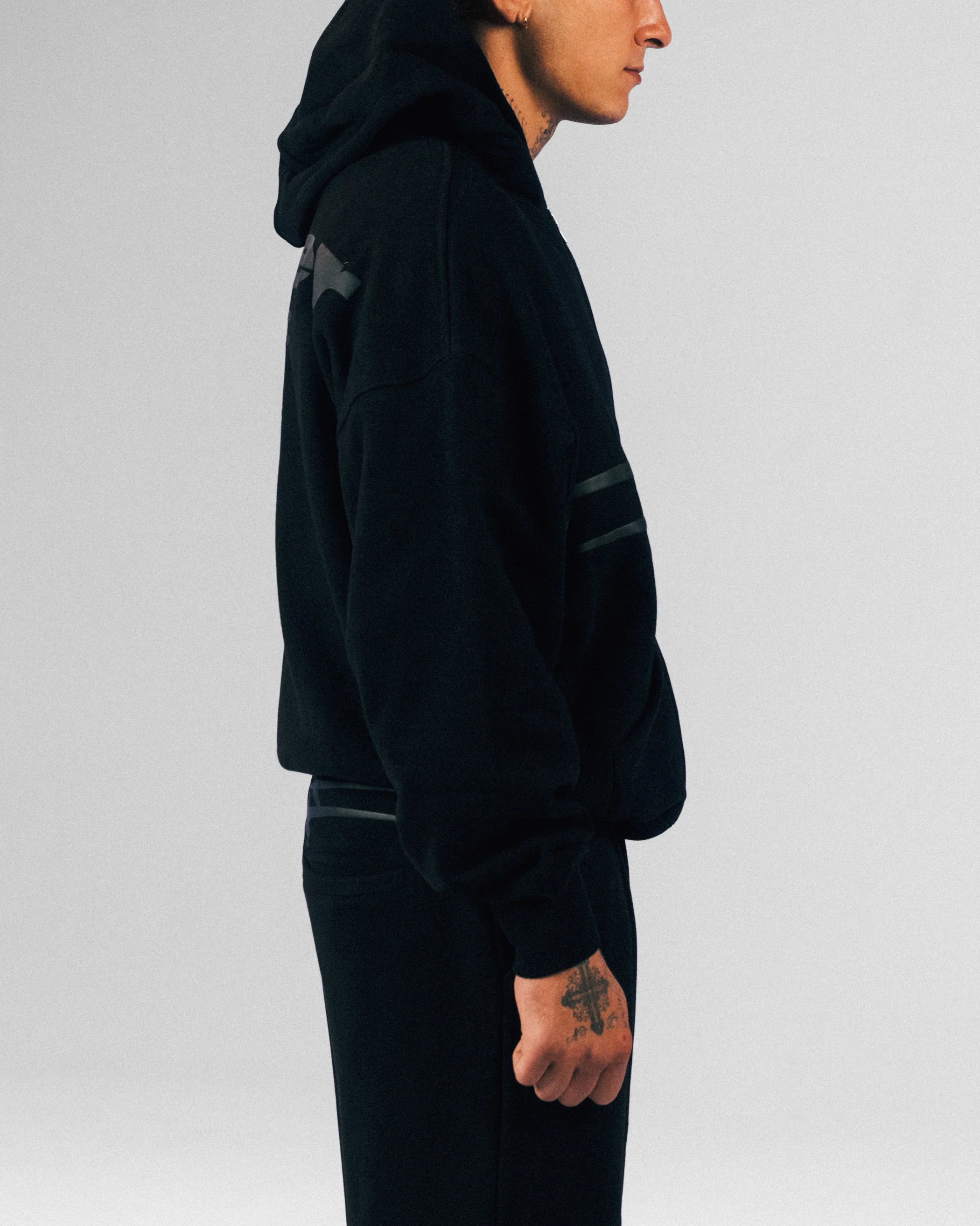 Loiter Celestial Full Zip Hoodie Black - Image 5