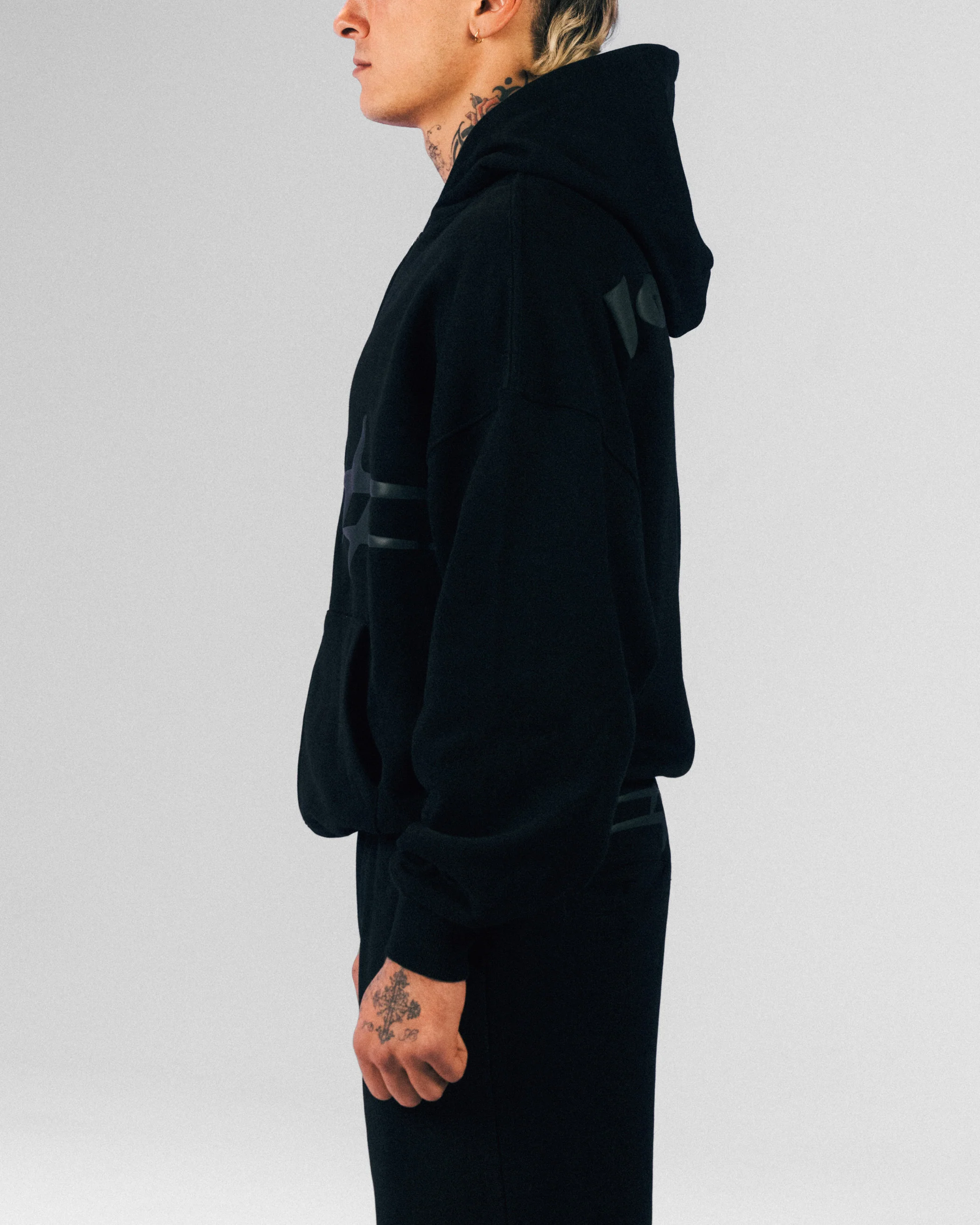 Loiter Celestial Full Zip Hoodie Black - Image 6