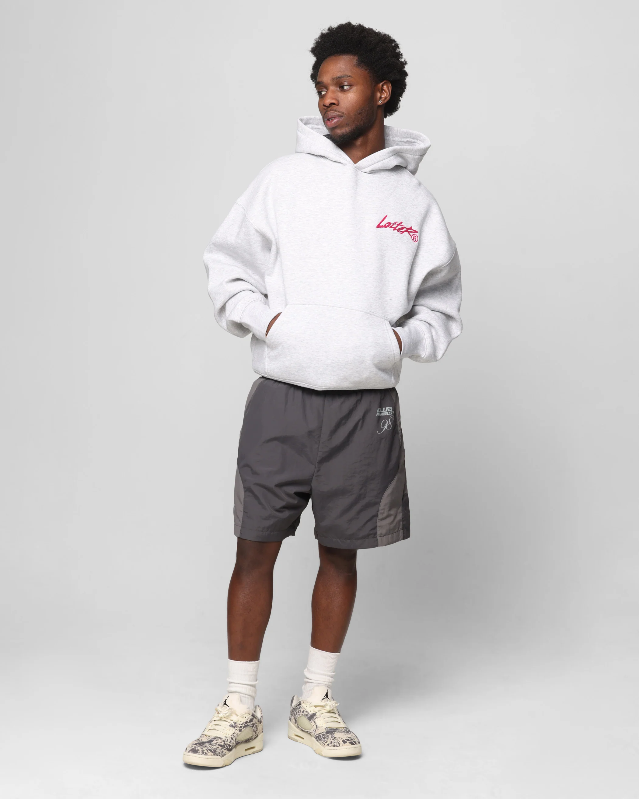 Loiter Chenille Premium Hoodie Grey Marle - Image 4