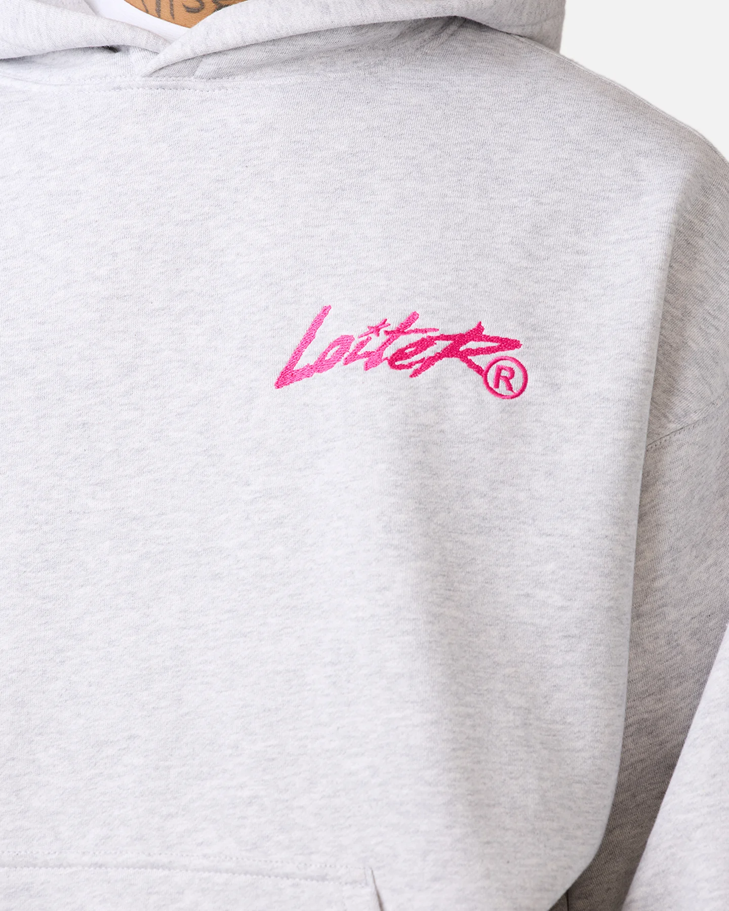 Loiter Chenille Premium Hoodie Grey Marle - Image 8