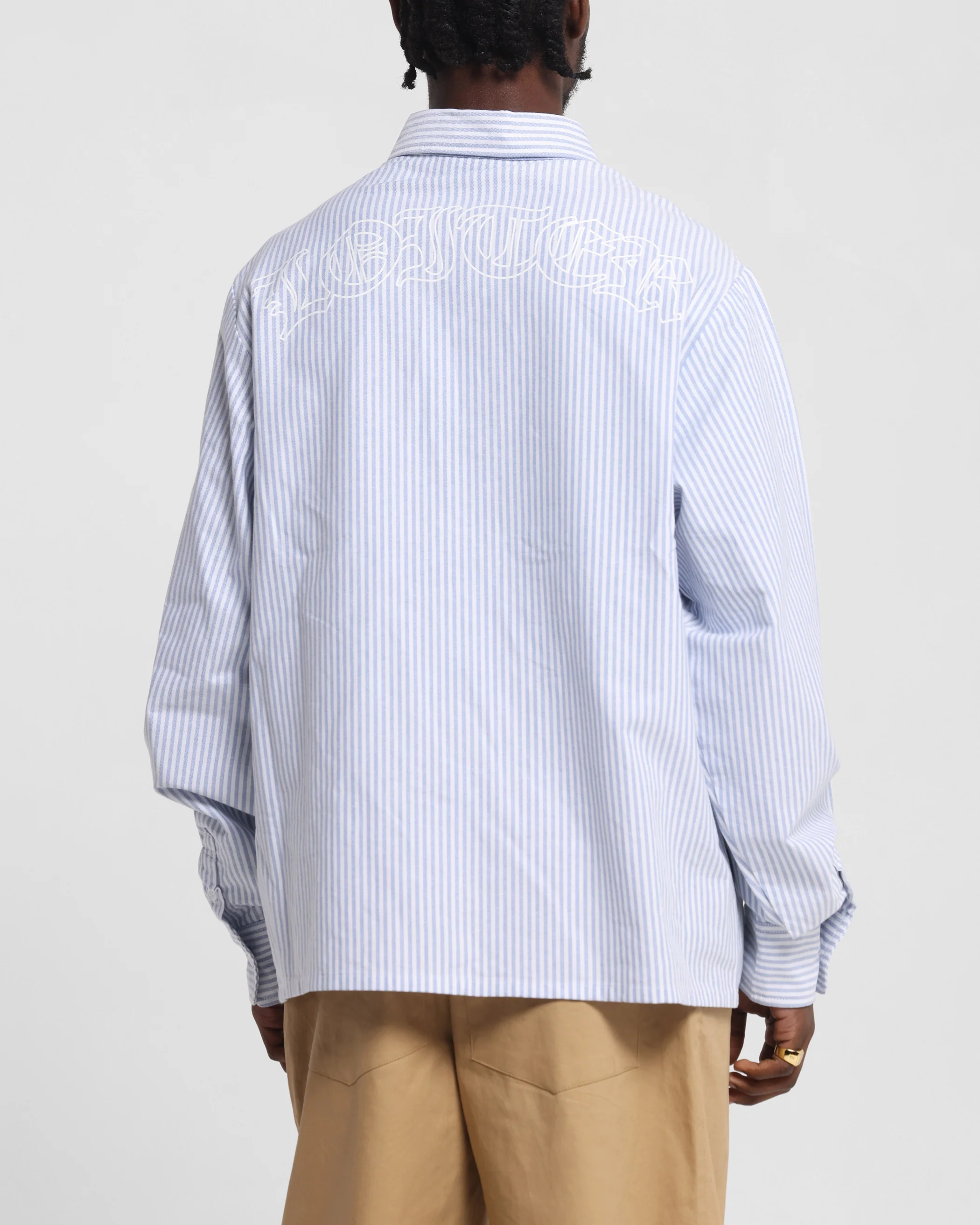 Loiter Chopper Long Sleeve Shirt Blue/White - Image 2