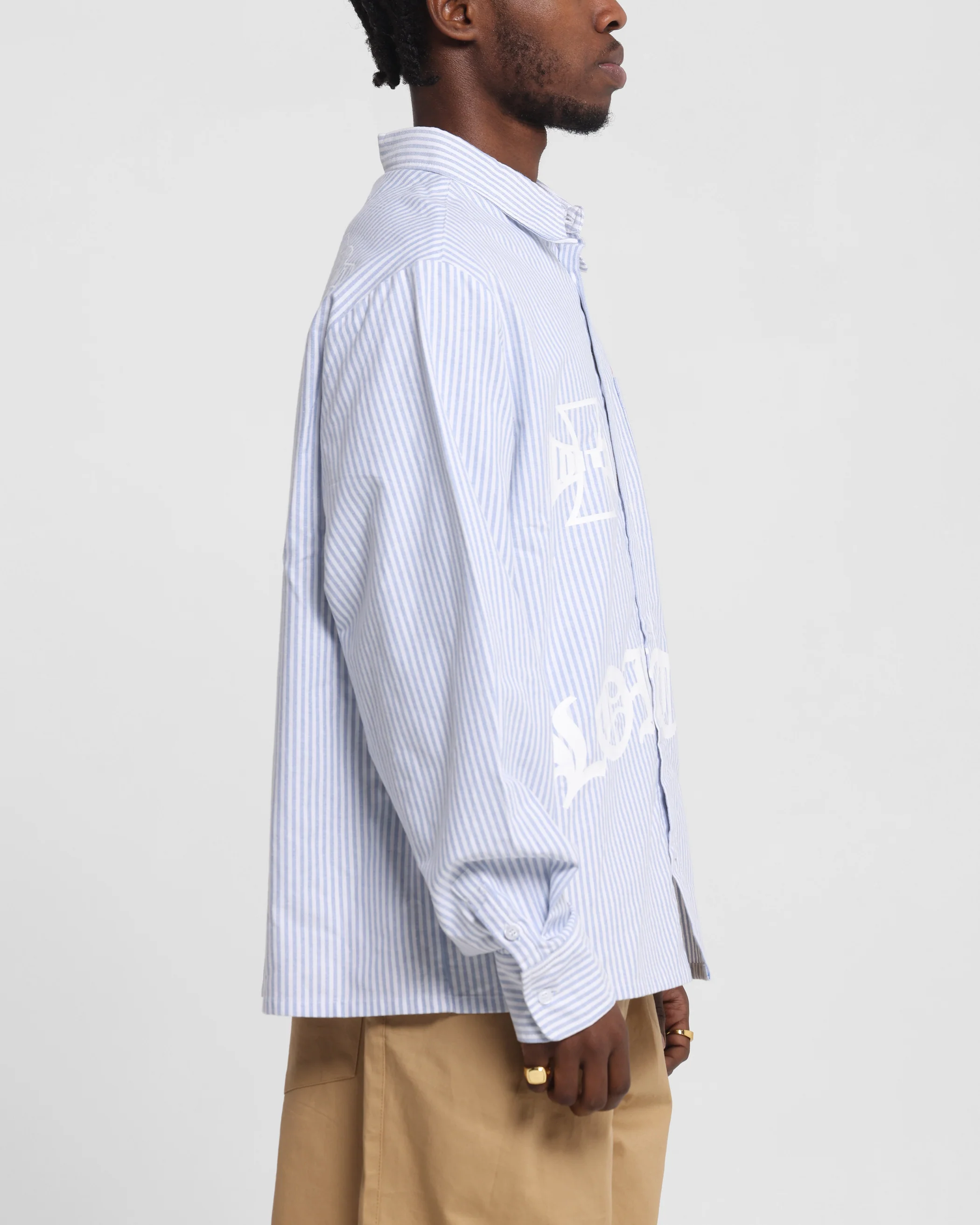 Loiter Chopper Long Sleeve Shirt Blue/White - Image 5