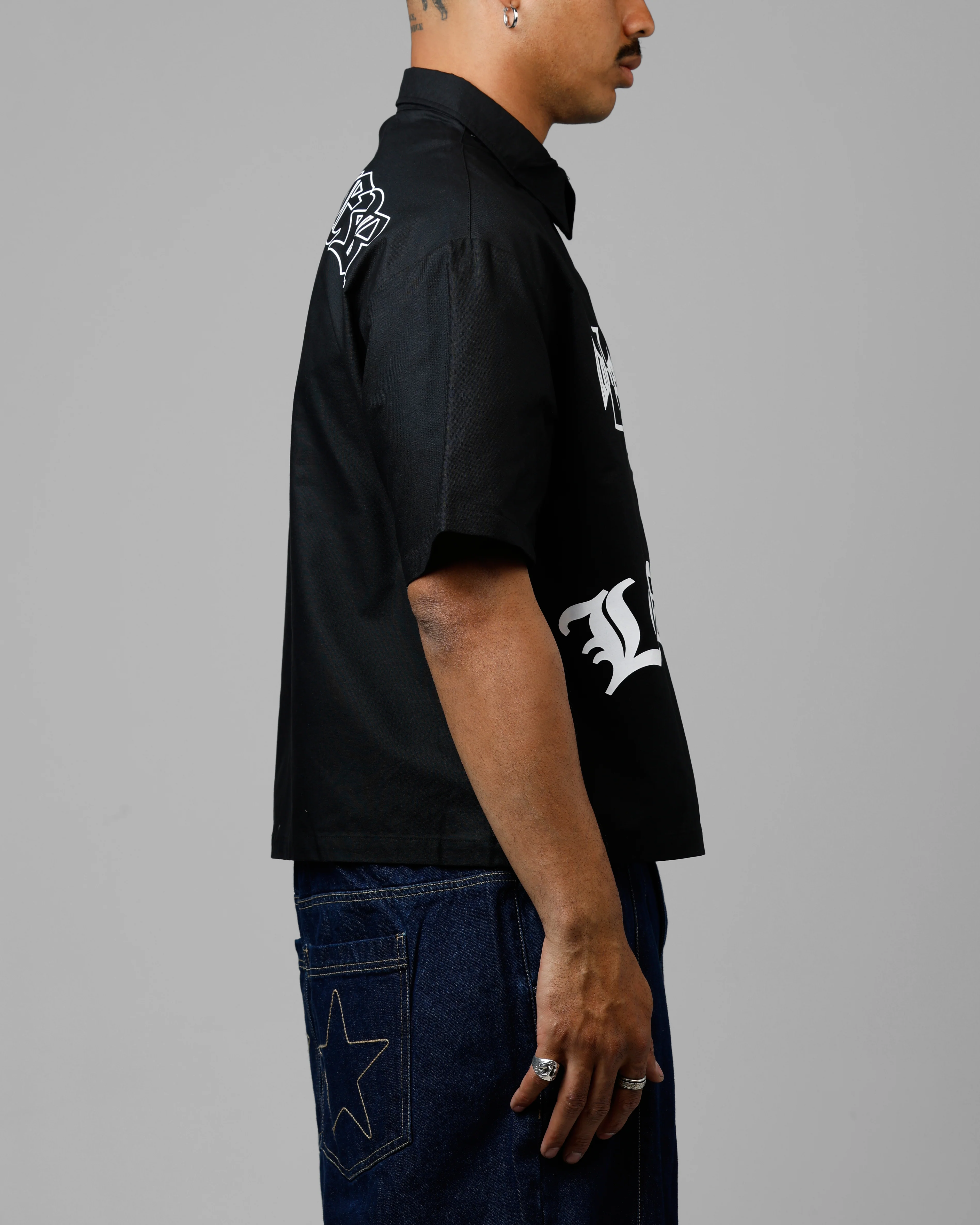 Loiter Chopper Work Shirt Black - Image 3