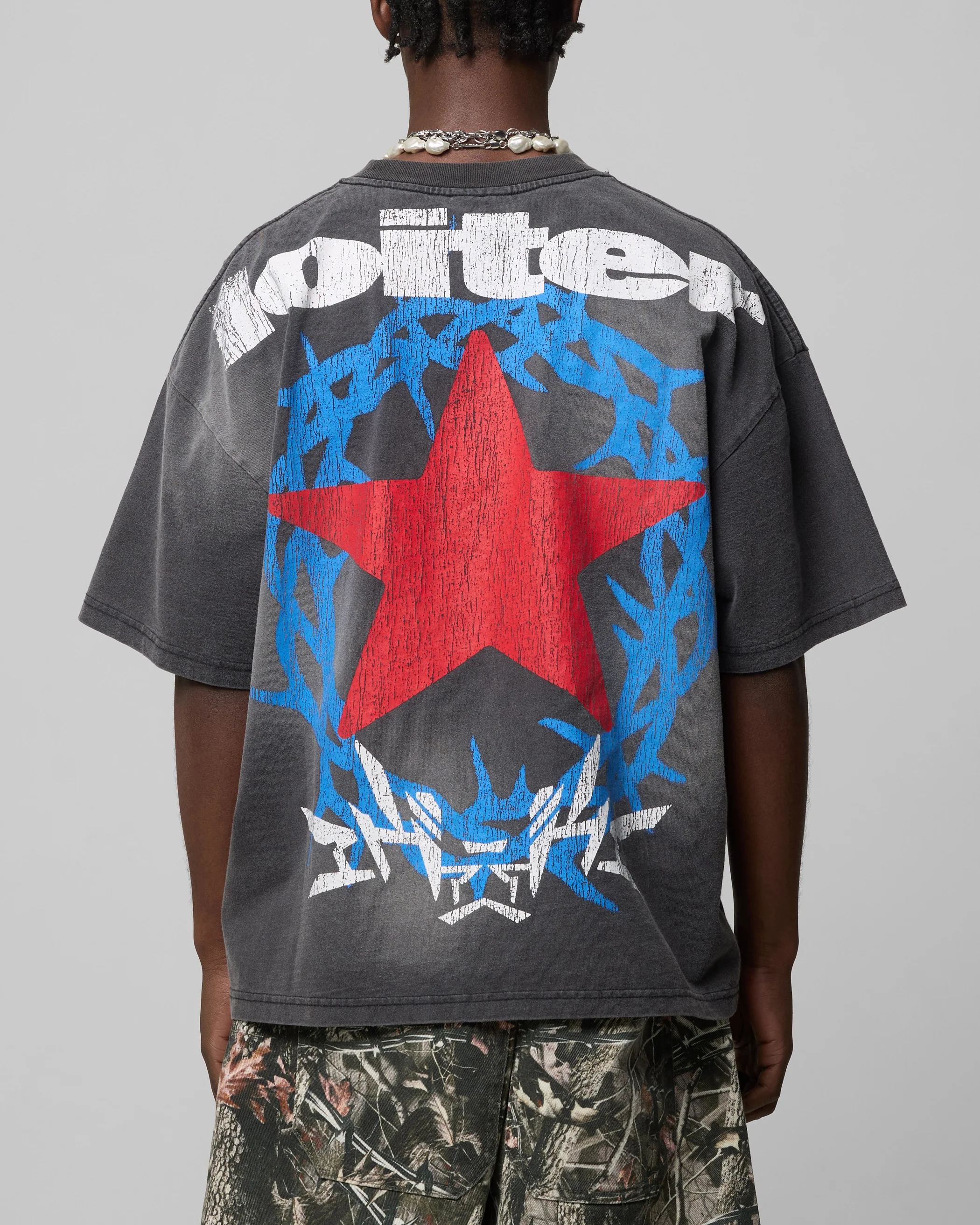 Chrome Cowboy T-Shirt Vintage Charcoal - Image 2
