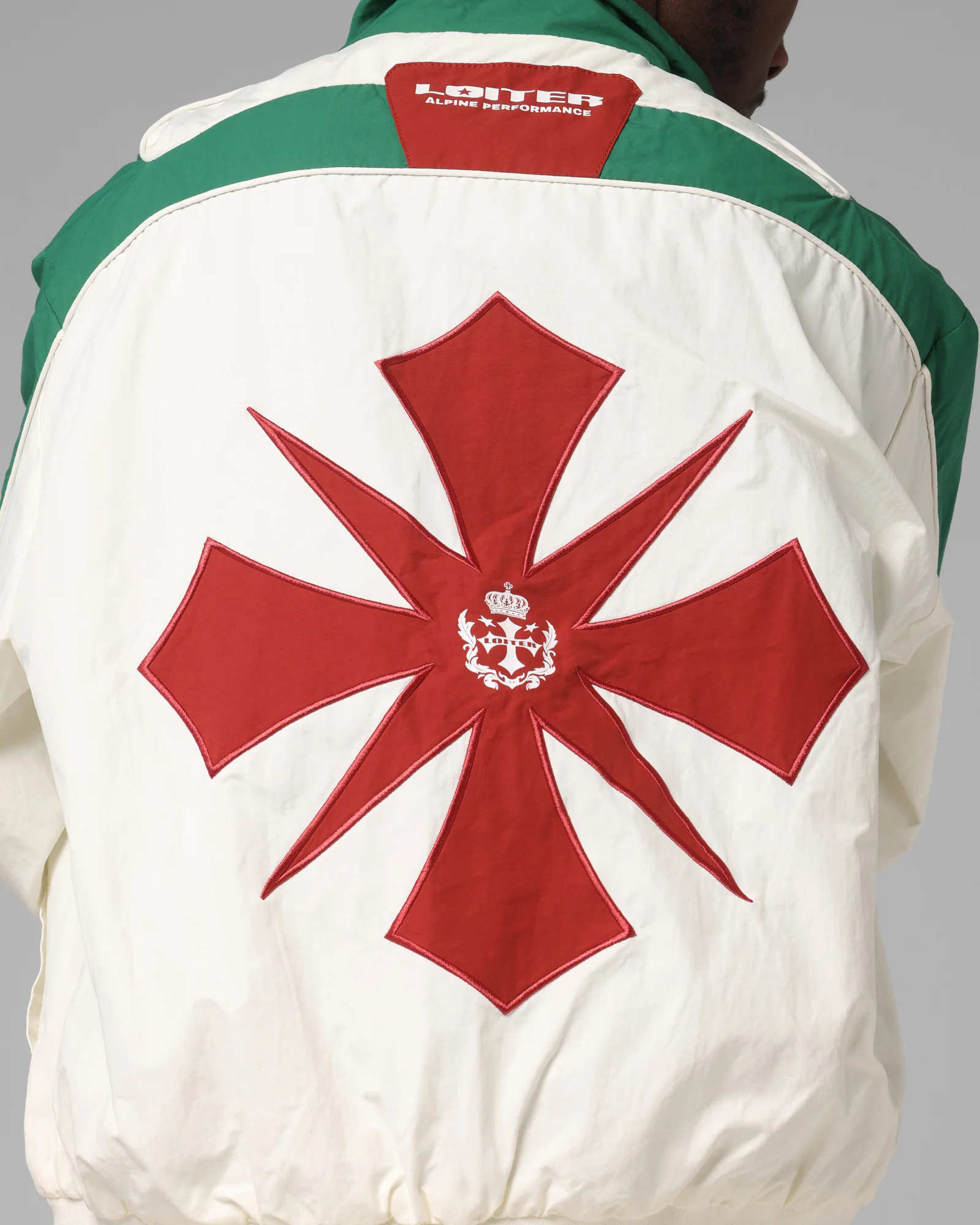 Loiter Club Classic Track Jacket White/Green - Image 8