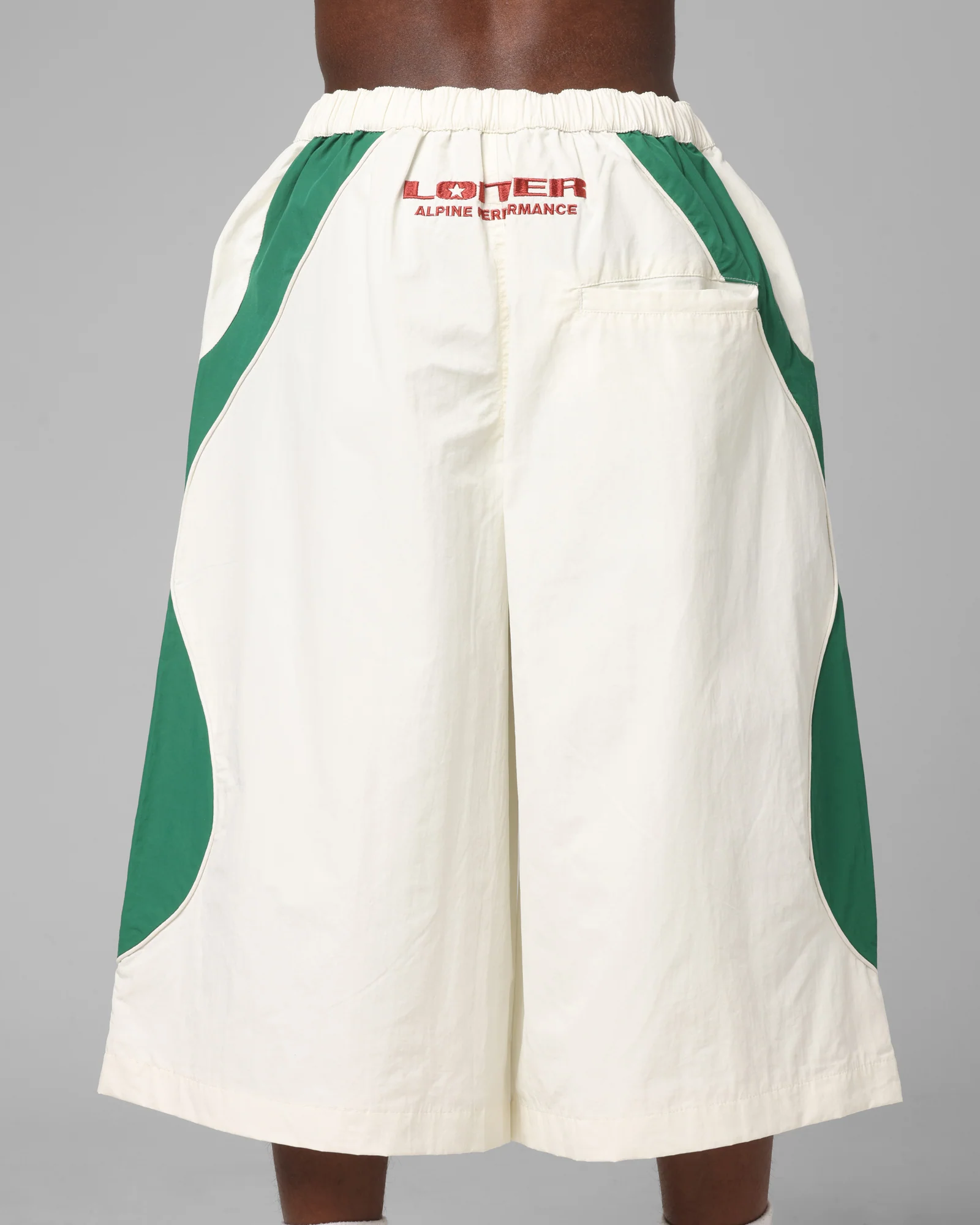 Loiter Club Classic Track Shorts White/Green - Image 8