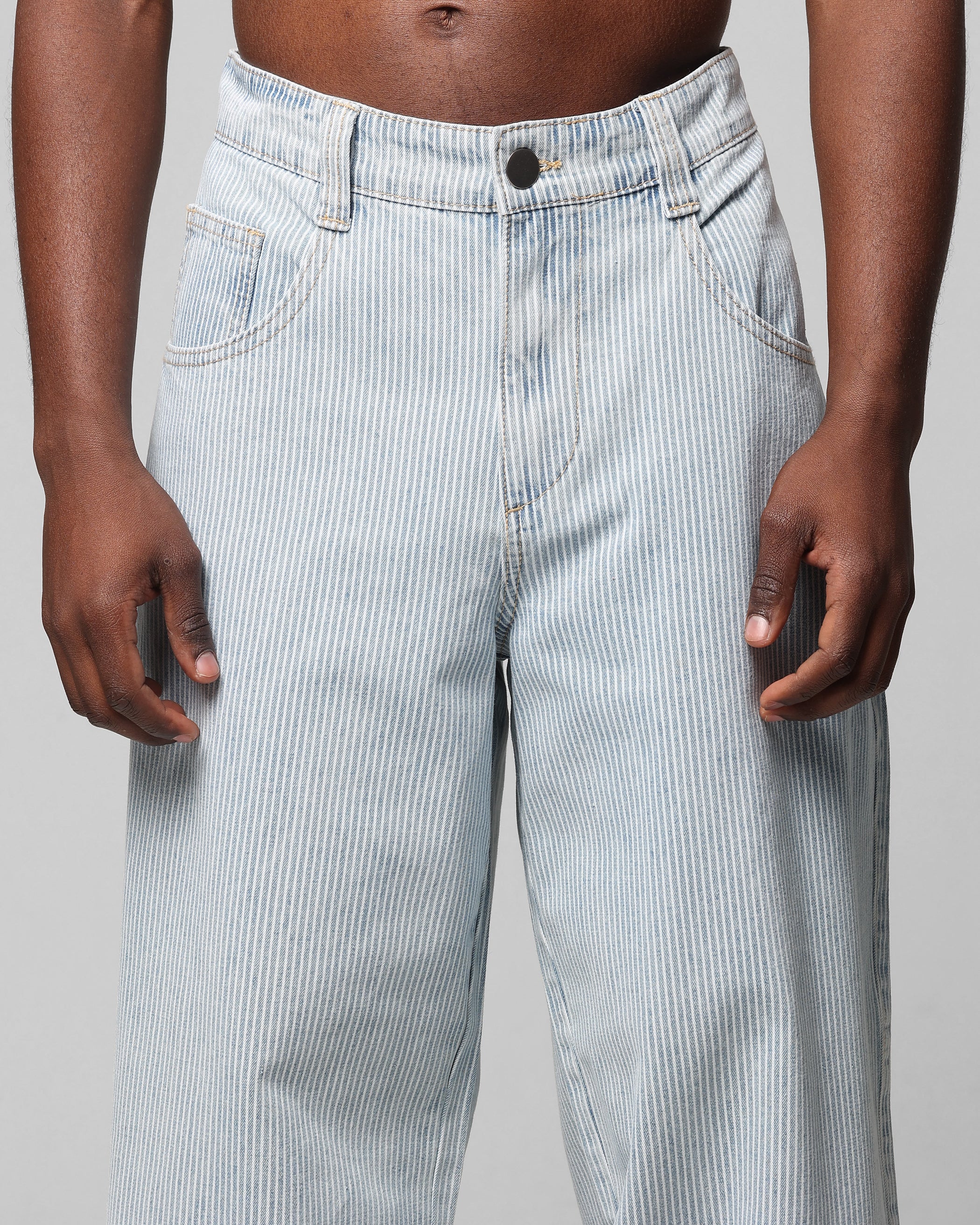 Loiter Collateral Baggy Jeans Blue Pin Stripe - Image 7