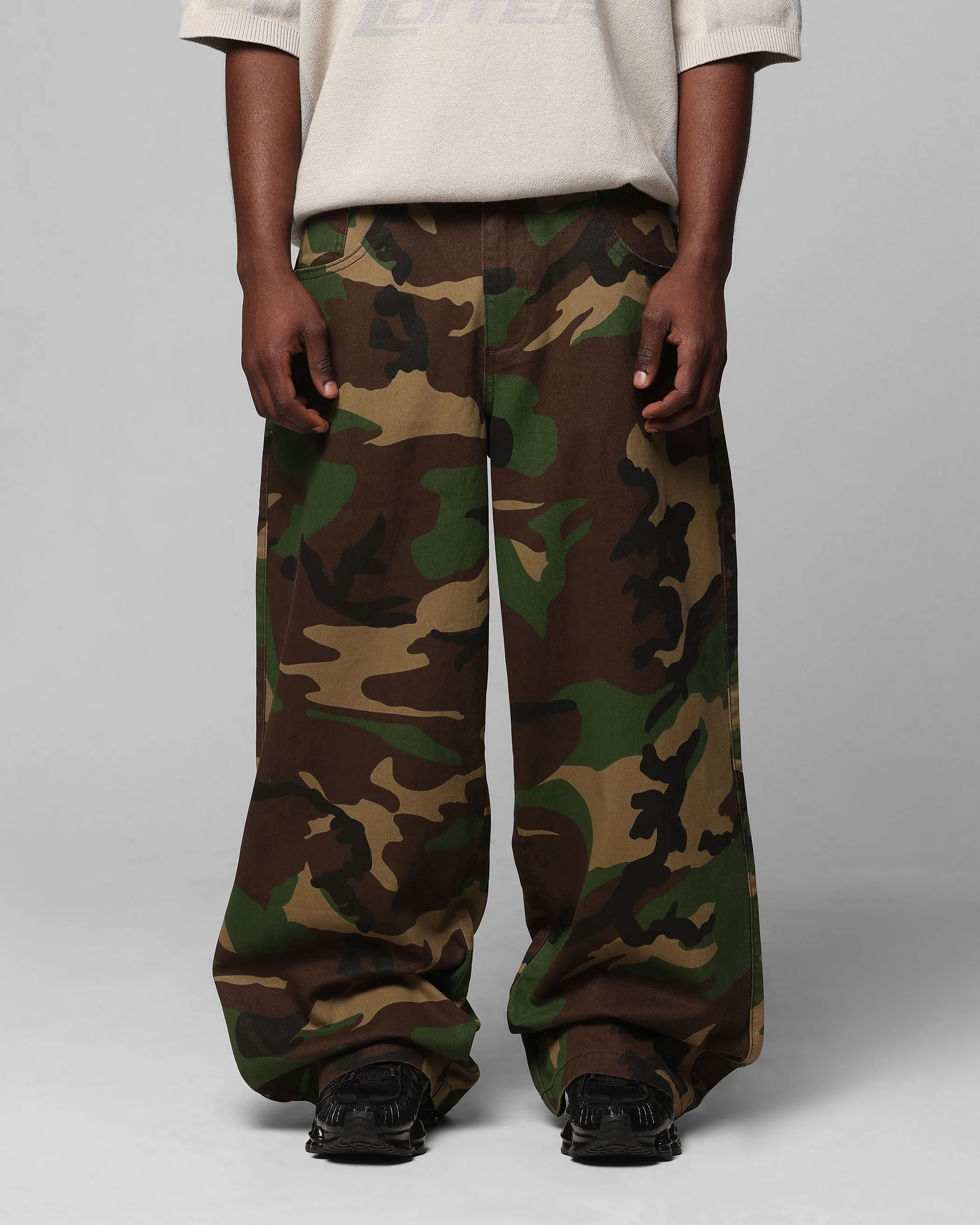 Loiter Collateral Baggy Jeans Woodland Camo - Image 6