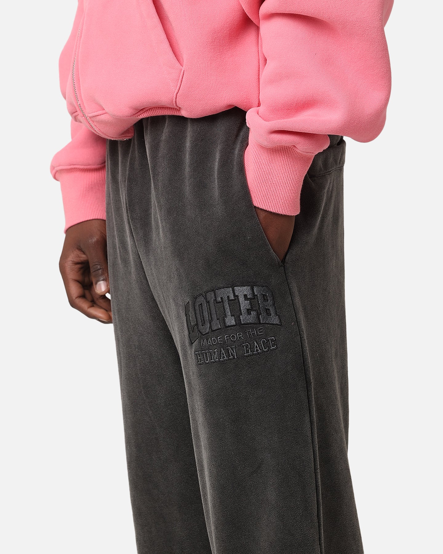 Loiter College Dropout Trackpants Washed Black - Image 3