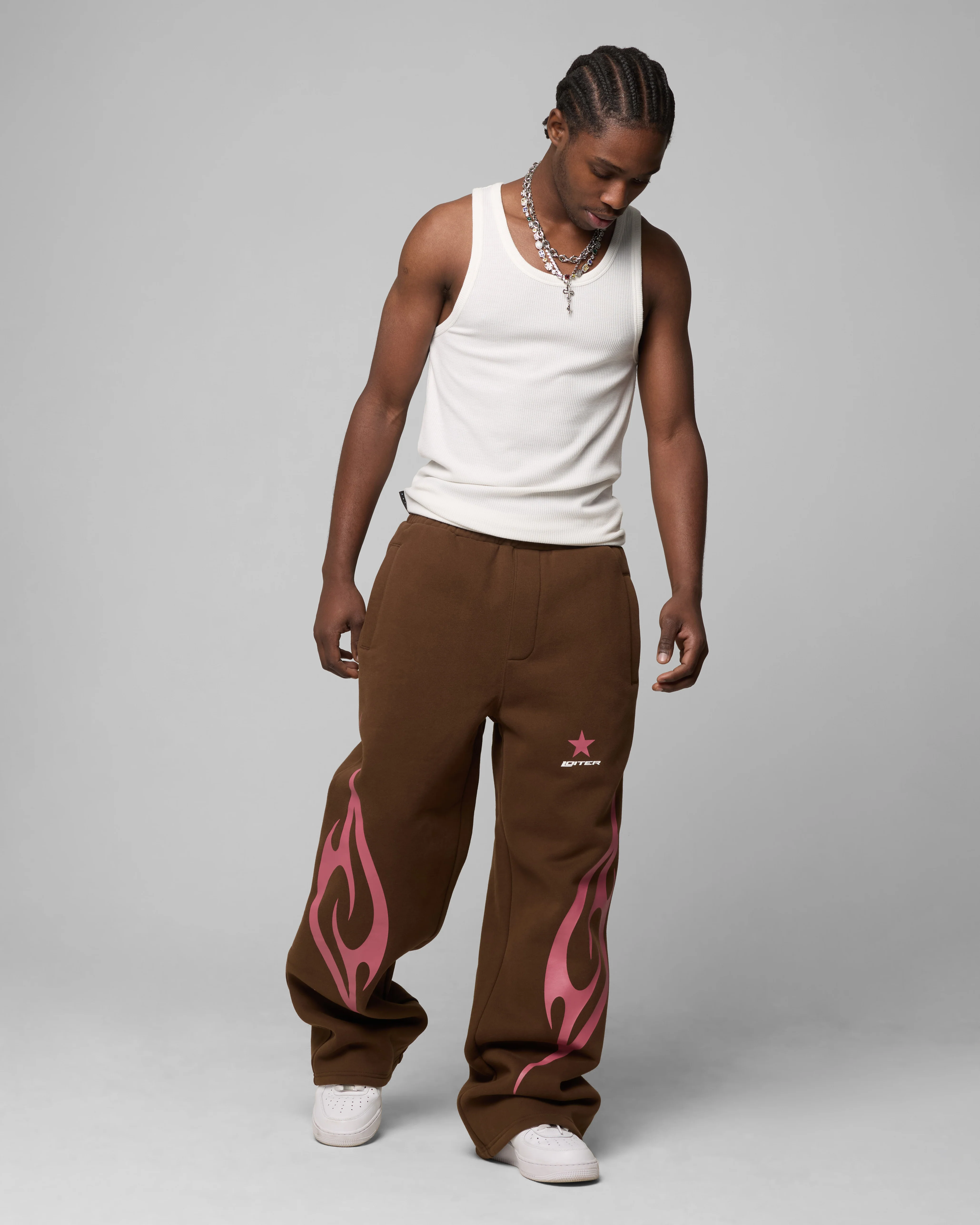 Loiter Cyber Sweat Pants Brown - Image 2