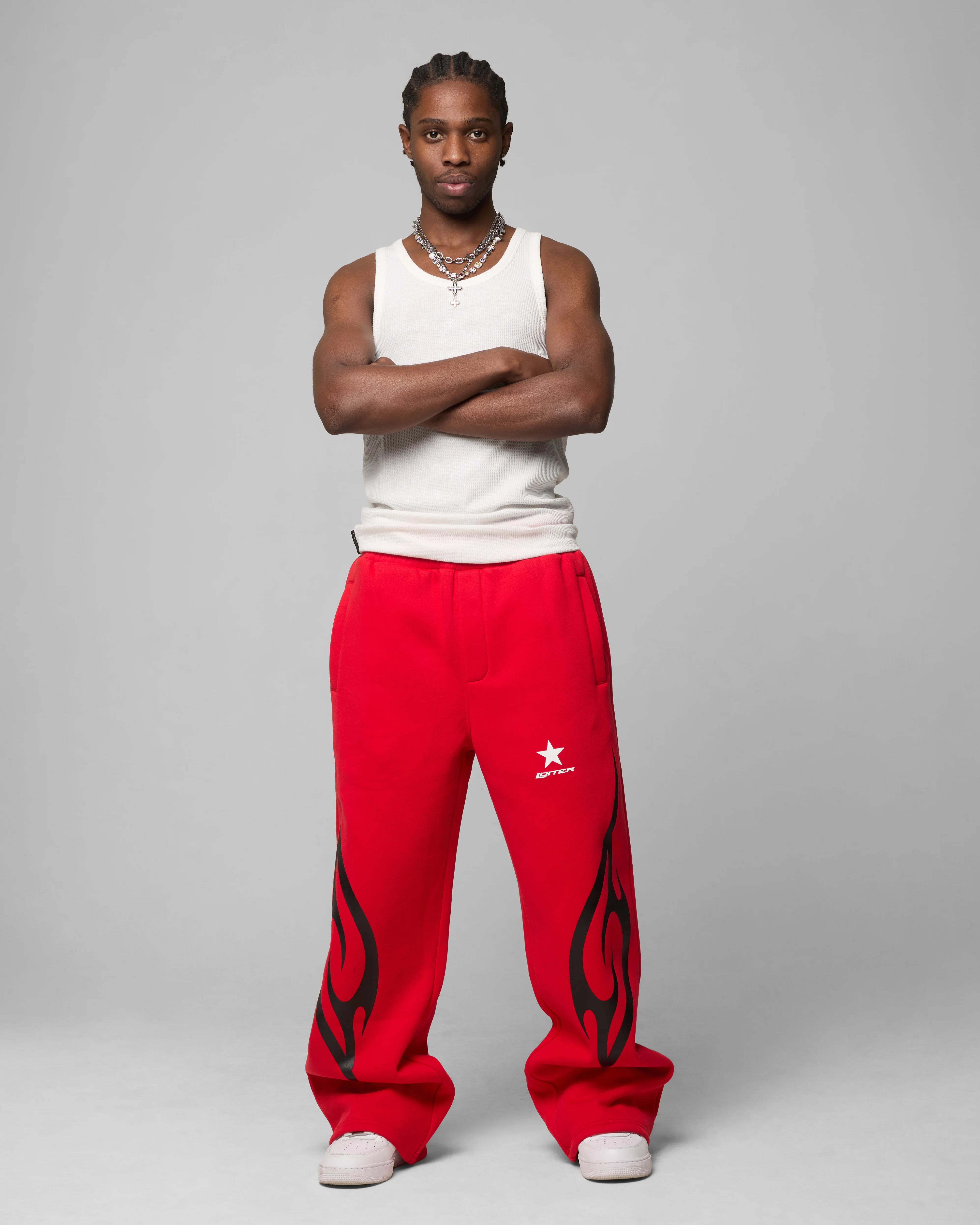 Loiter Cyber Sweat Pants Red - Image 2