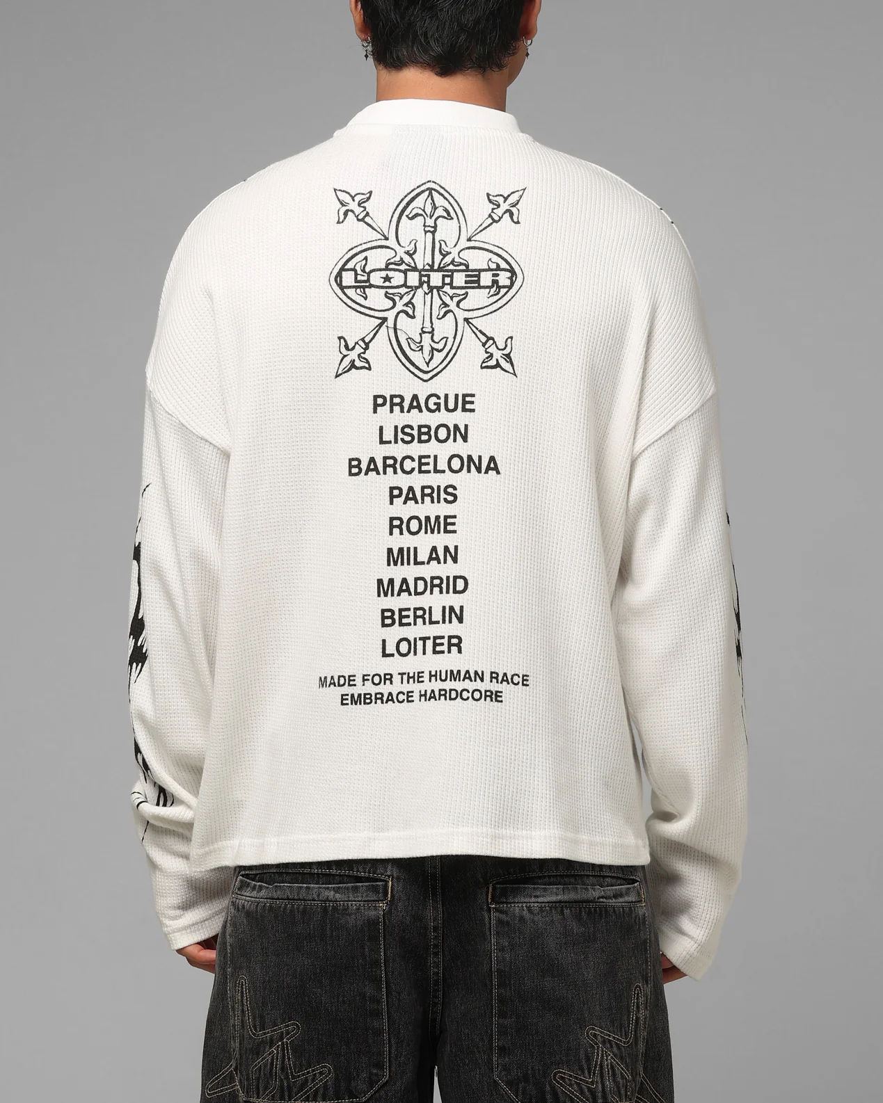 Loiter Cyber Thermal Long Sleeve T-Shirt Off White - Image 2
