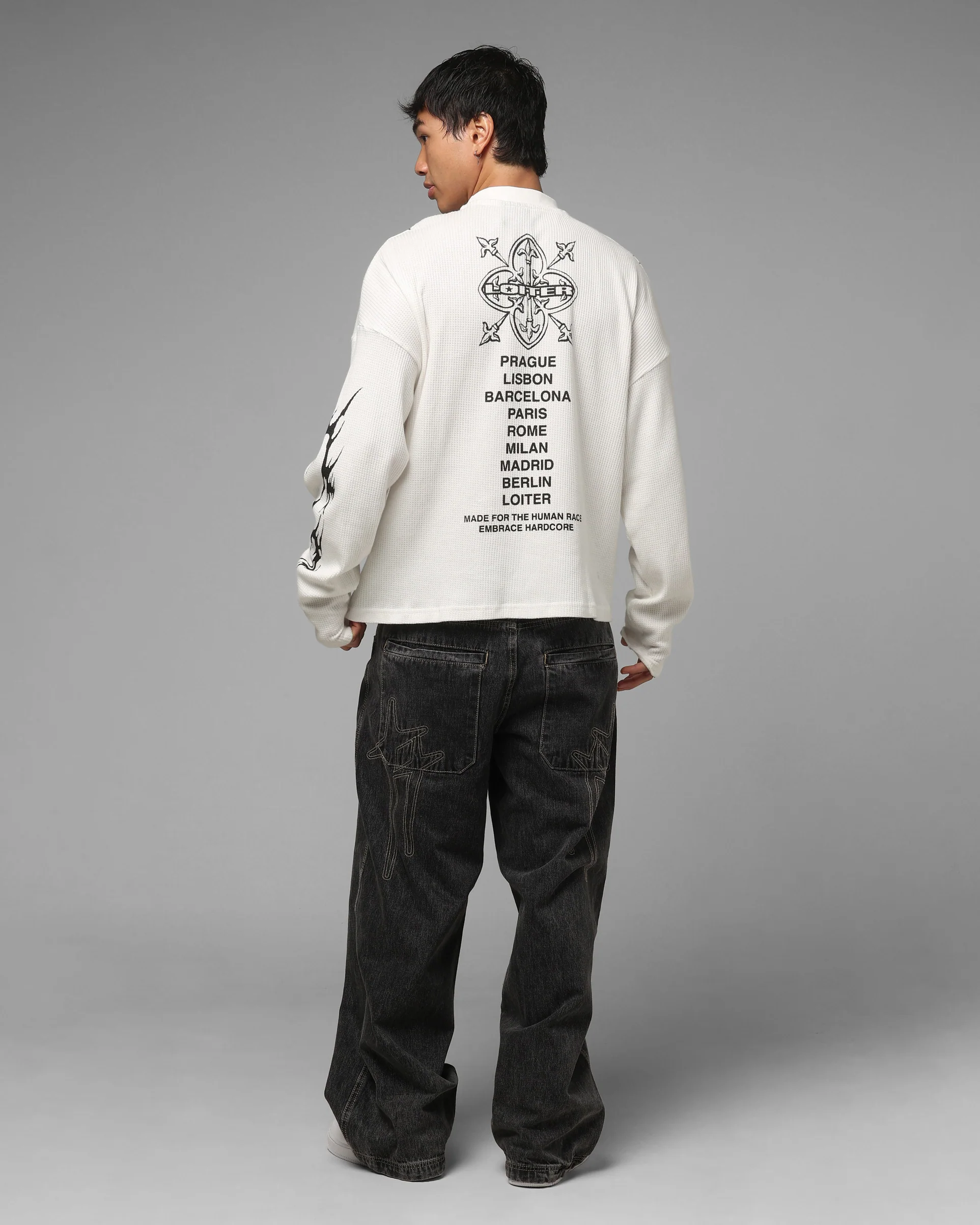 Loiter Cyber Thermal Long Sleeve T-Shirt Off White - Image 4