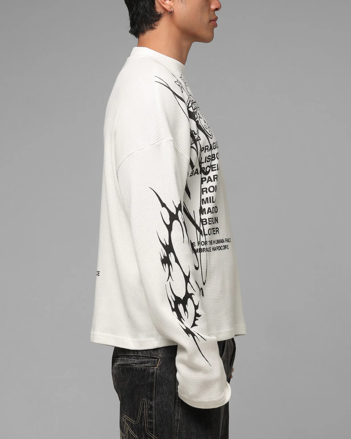 Loiter Cyber Thermal Long Sleeve T-Shirt Off White - Image 5