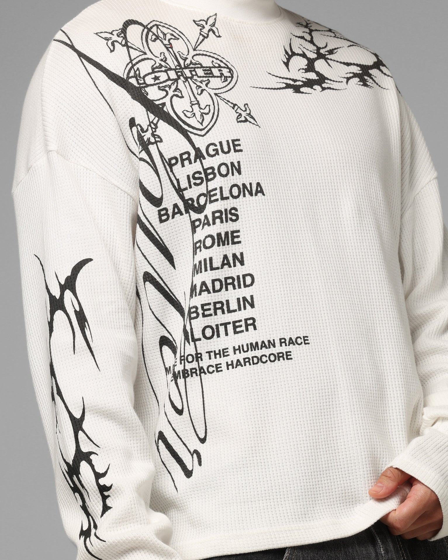 Loiter Cyber Thermal Long Sleeve T-Shirt Off White - Image 7