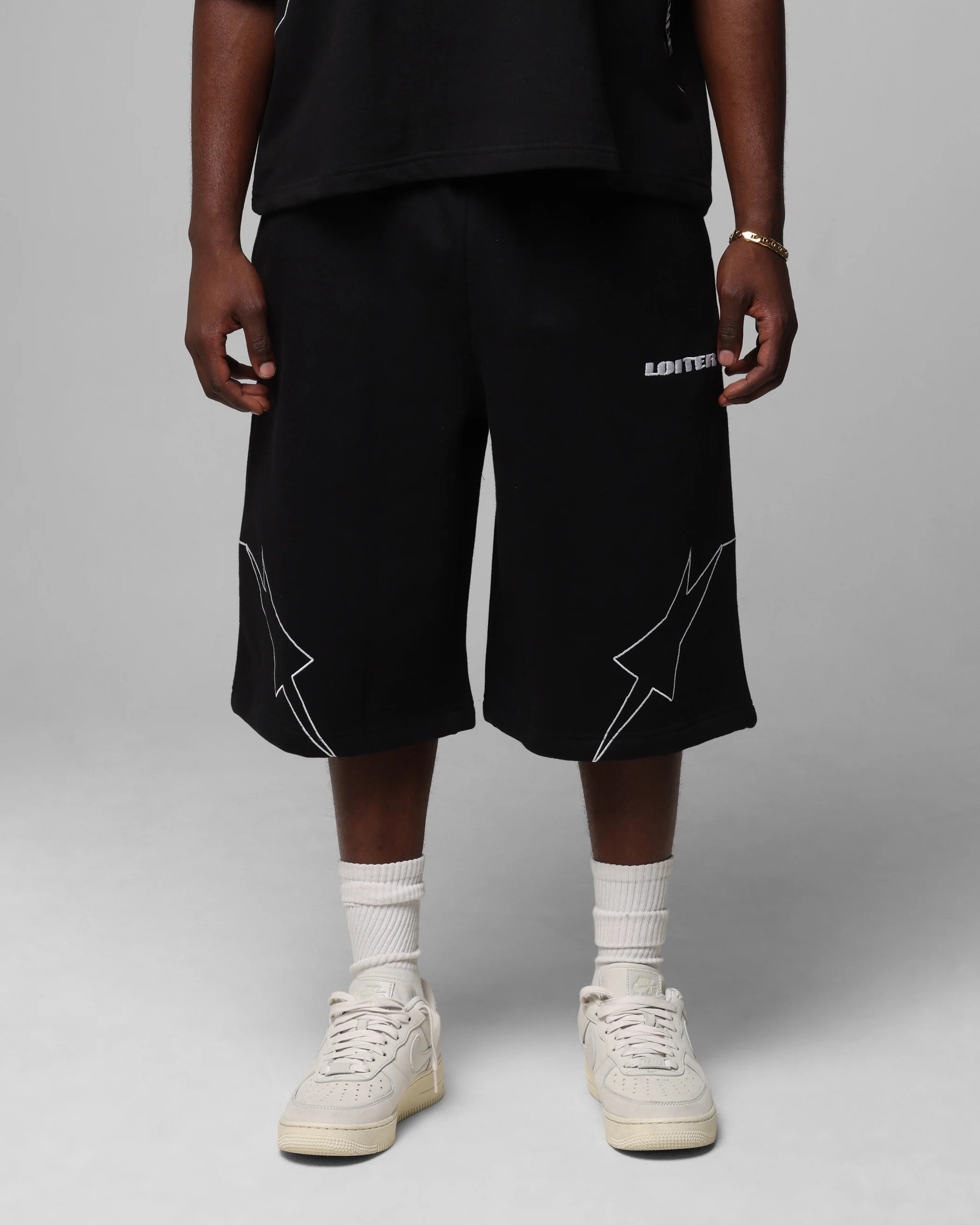 Loiter Dark Performance Fleece Shorts Black - Image 6