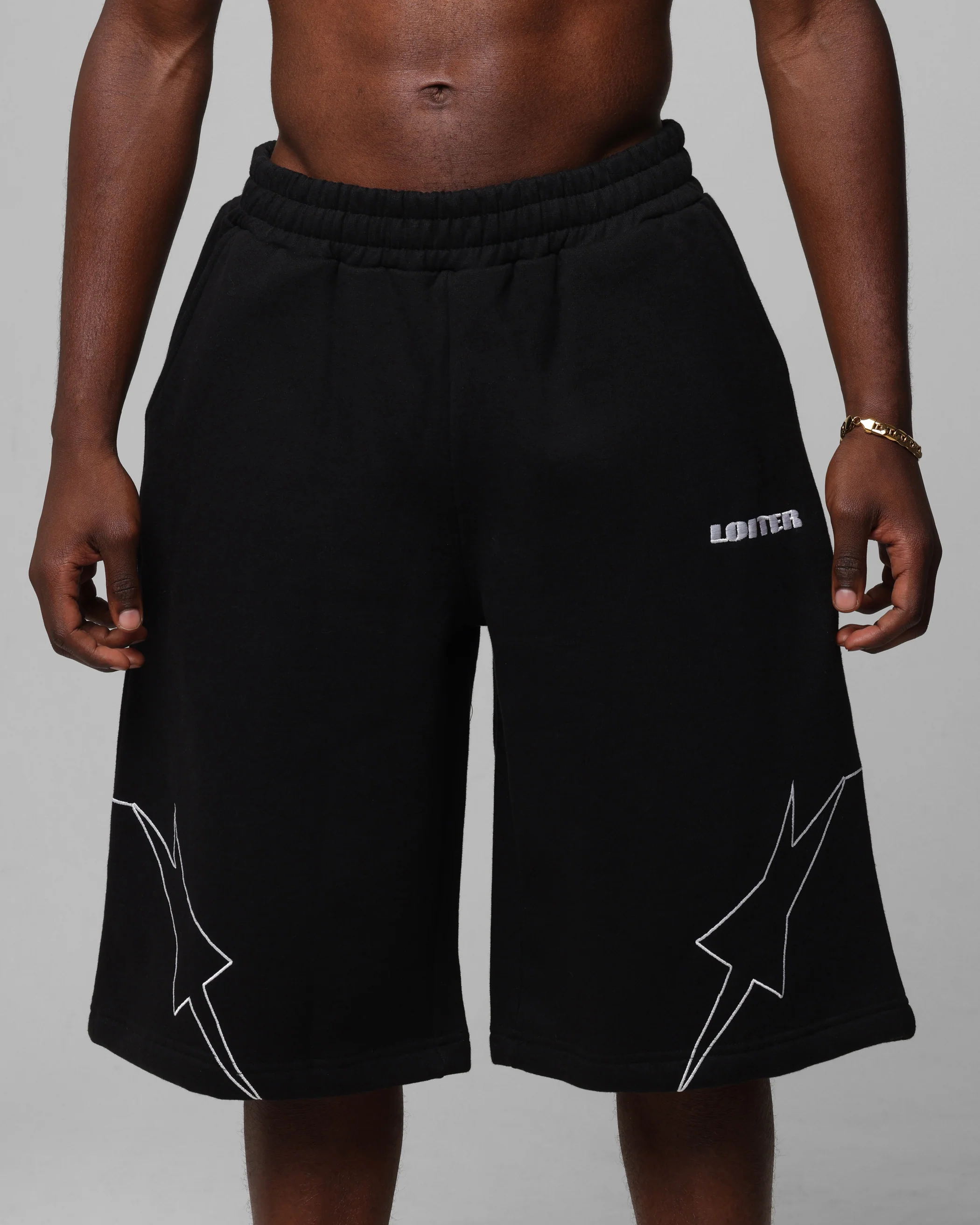 Loiter Dark Performance Fleece Shorts Black - Image 7