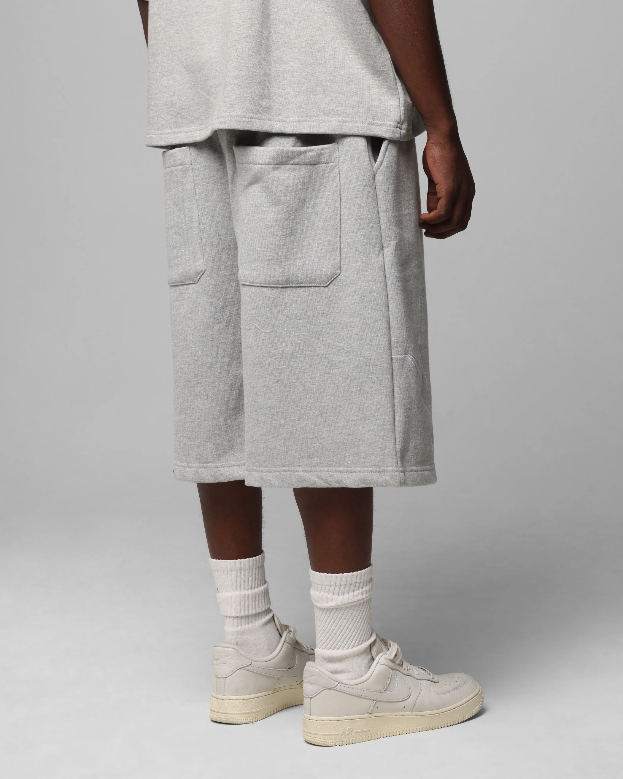Loiter Dark Performance Fleece Shorts Grey - Image 5