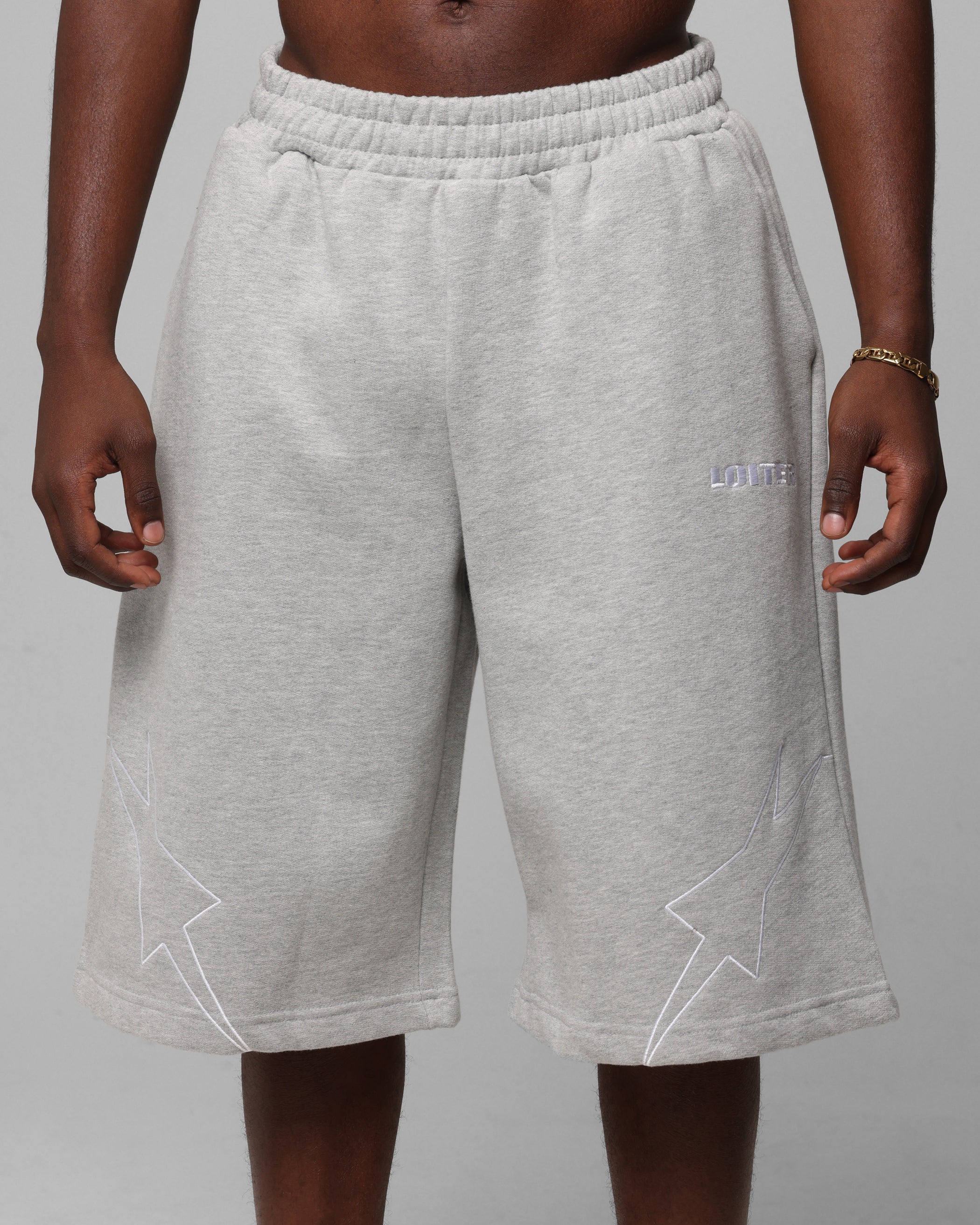 Loiter Dark Performance Fleece Shorts Grey - Image 7