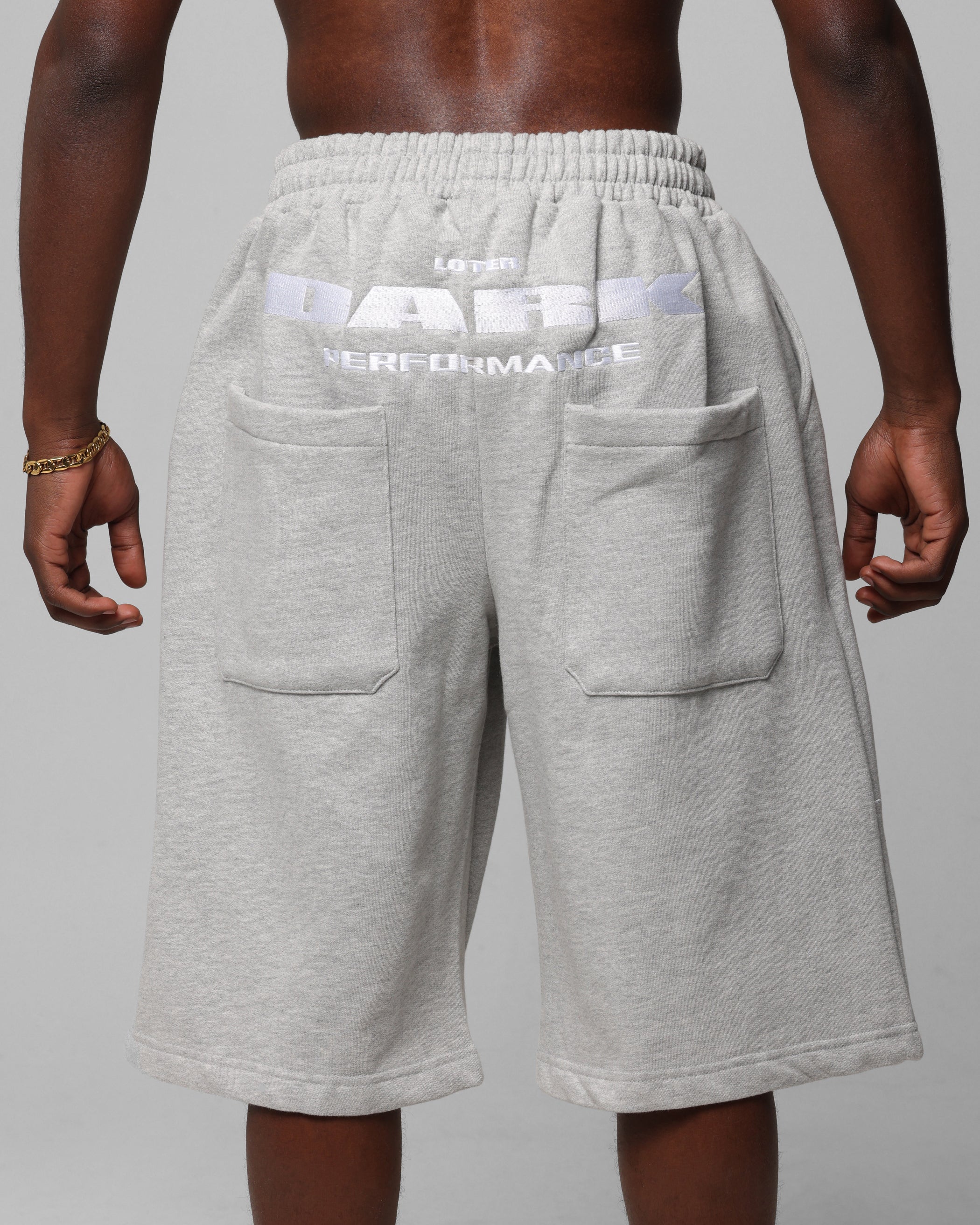 Loiter Dark Performance Fleece Shorts Grey - Image 8