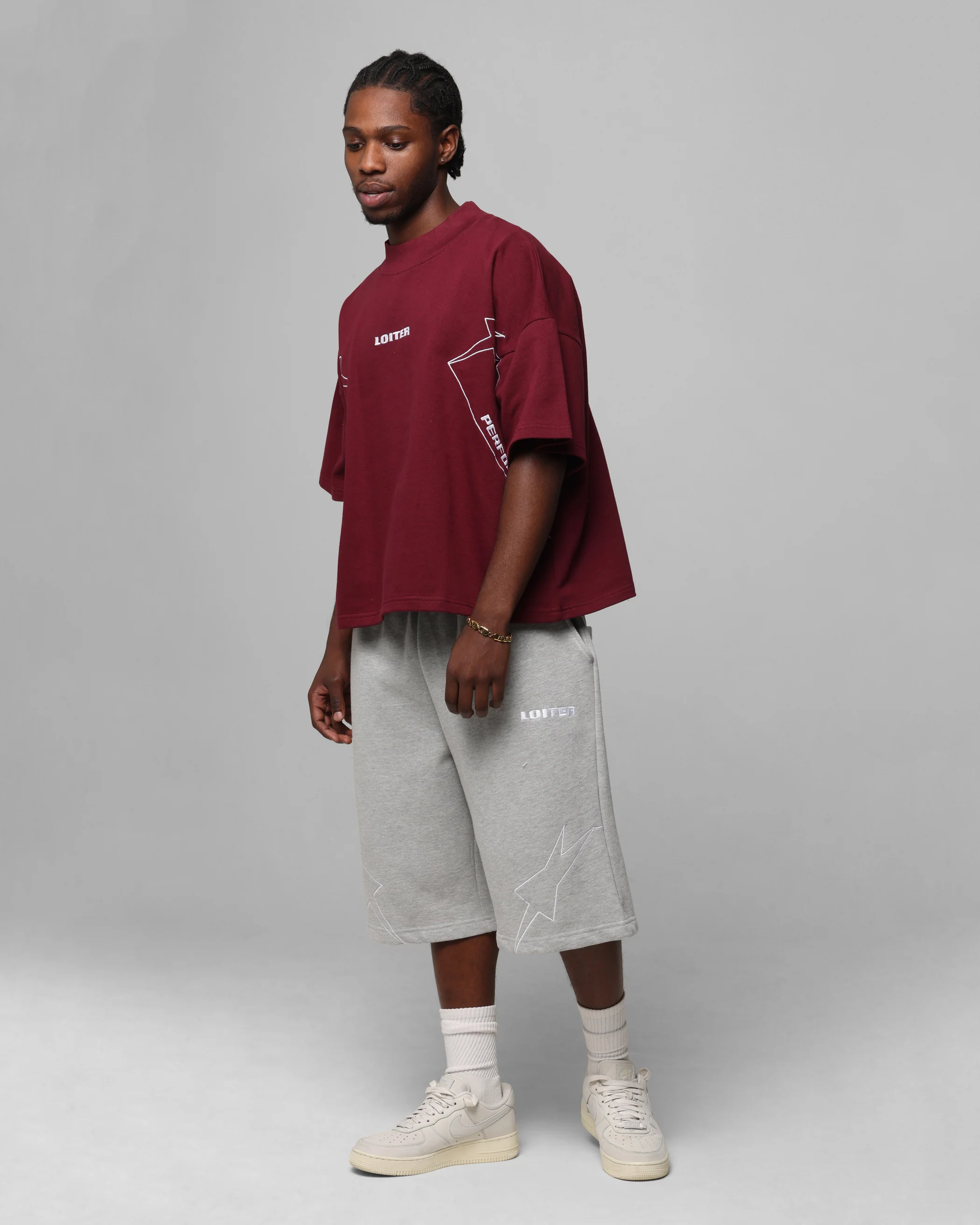 Loiter Dark Performance T-Shirt Burgandy - Image 3