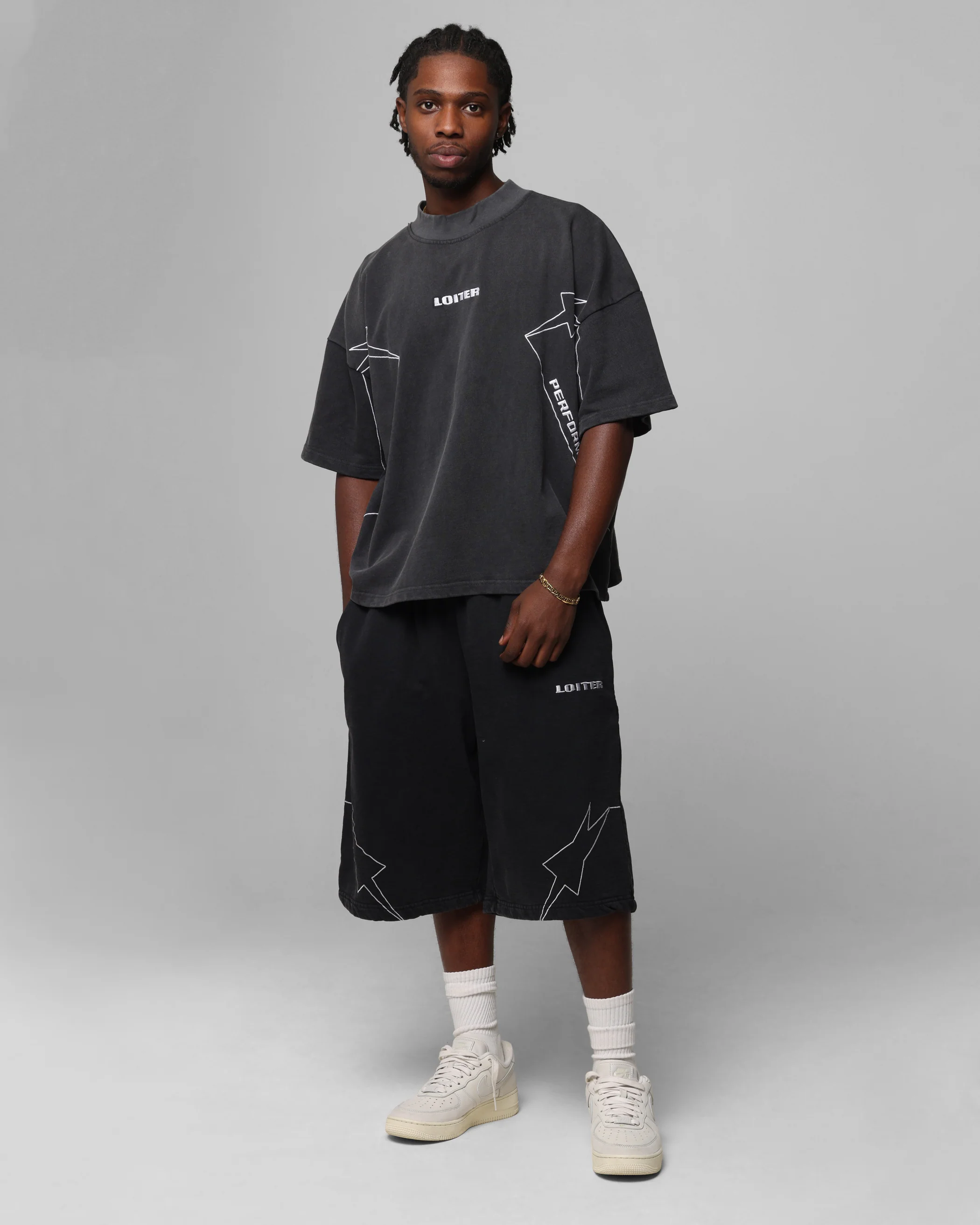 Loiter Dark Performance T-Shirt Charcoal - Image 3
