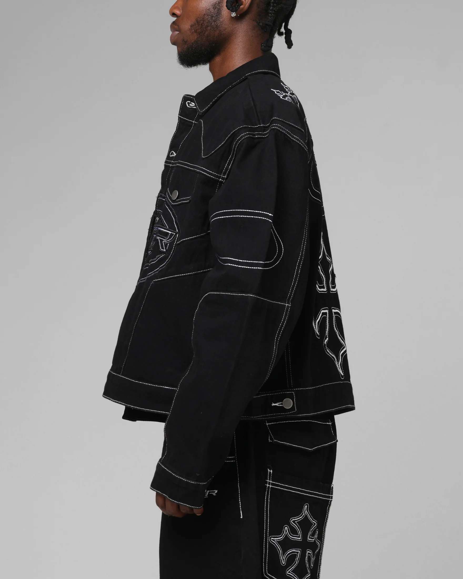 Loiter Daytona Denim Jacket Black - Image 6