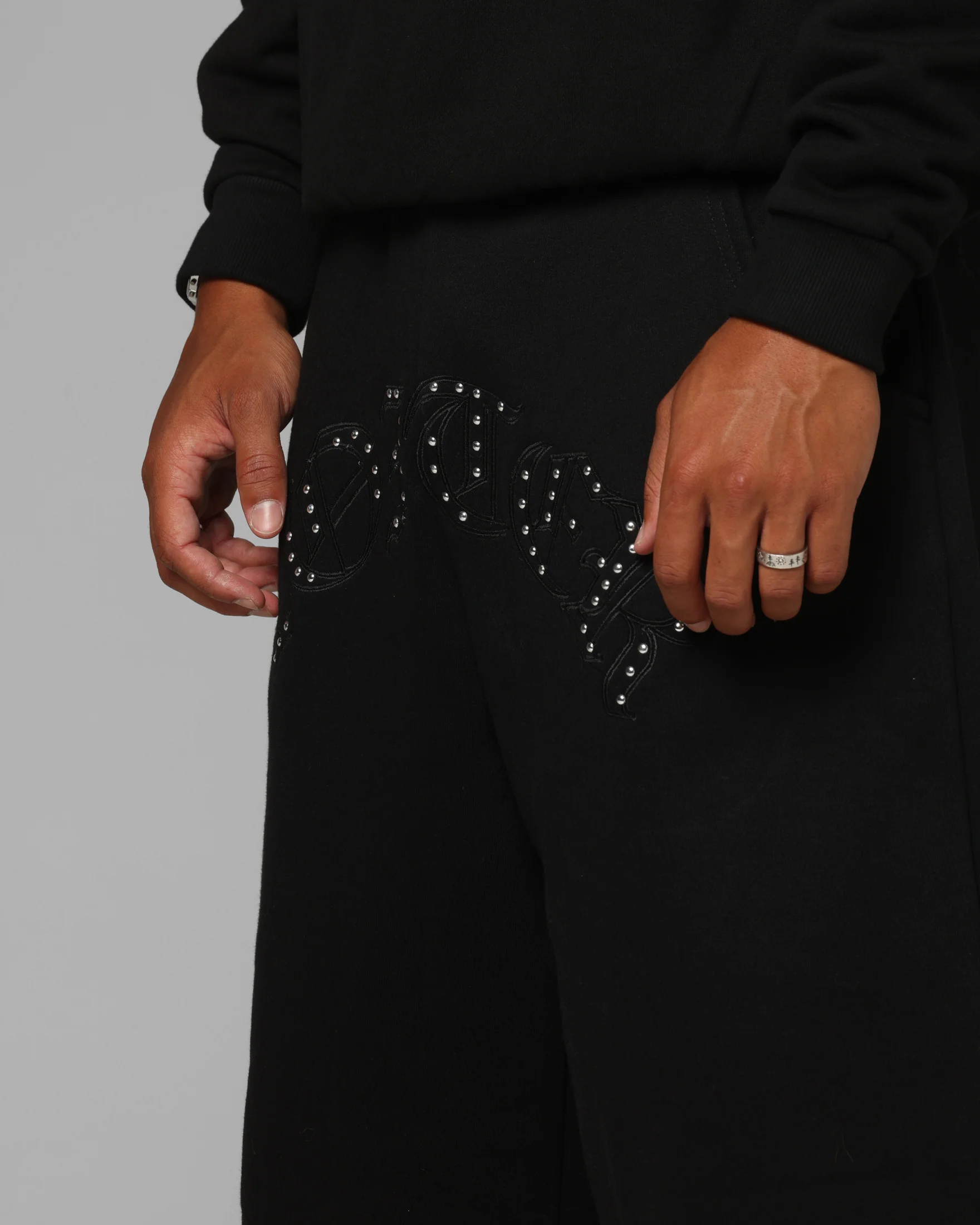 Loiter Destruct Sweat Shorts Black - Image 3