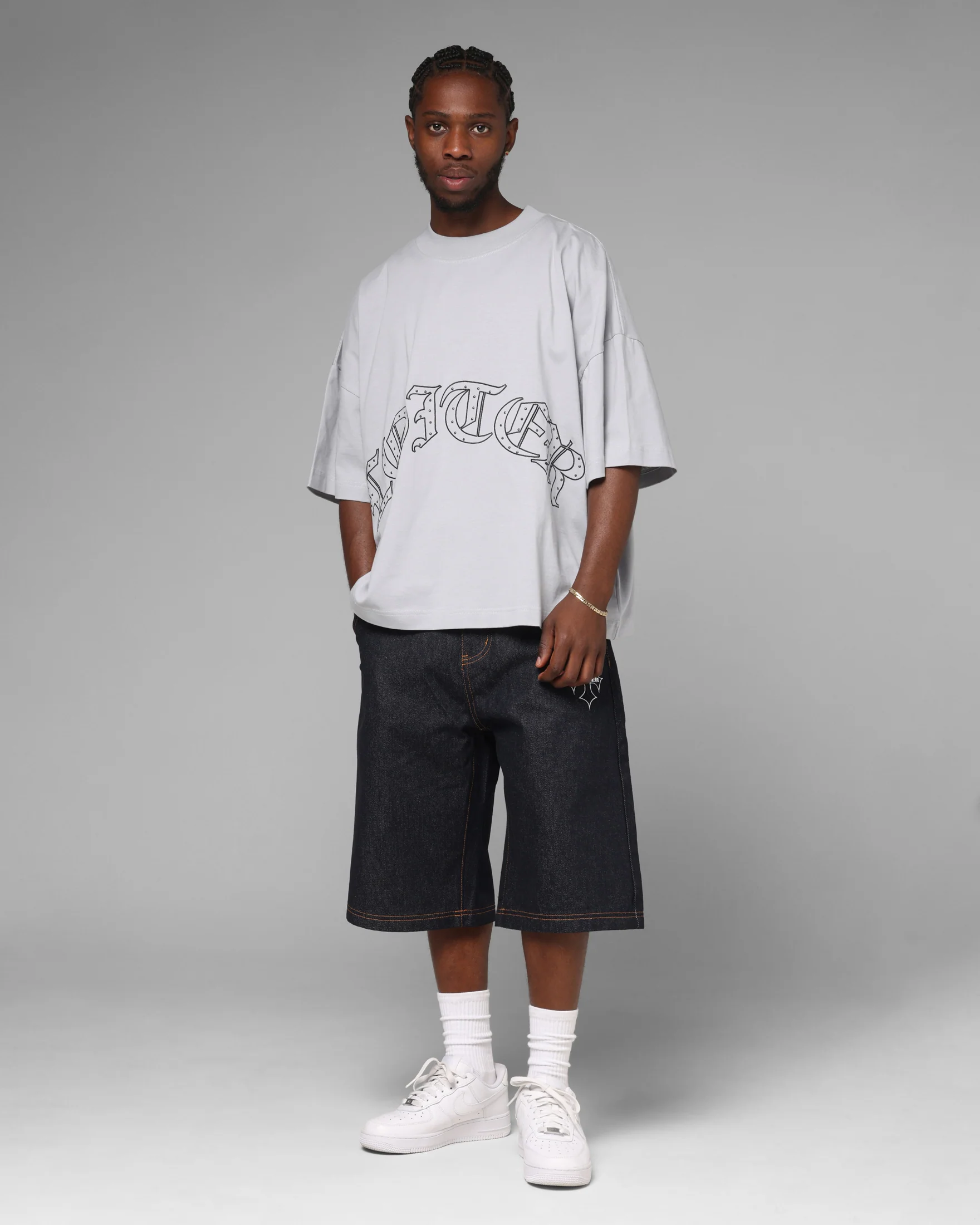 Loiter Destruct T-Shirt Grey - Image 2