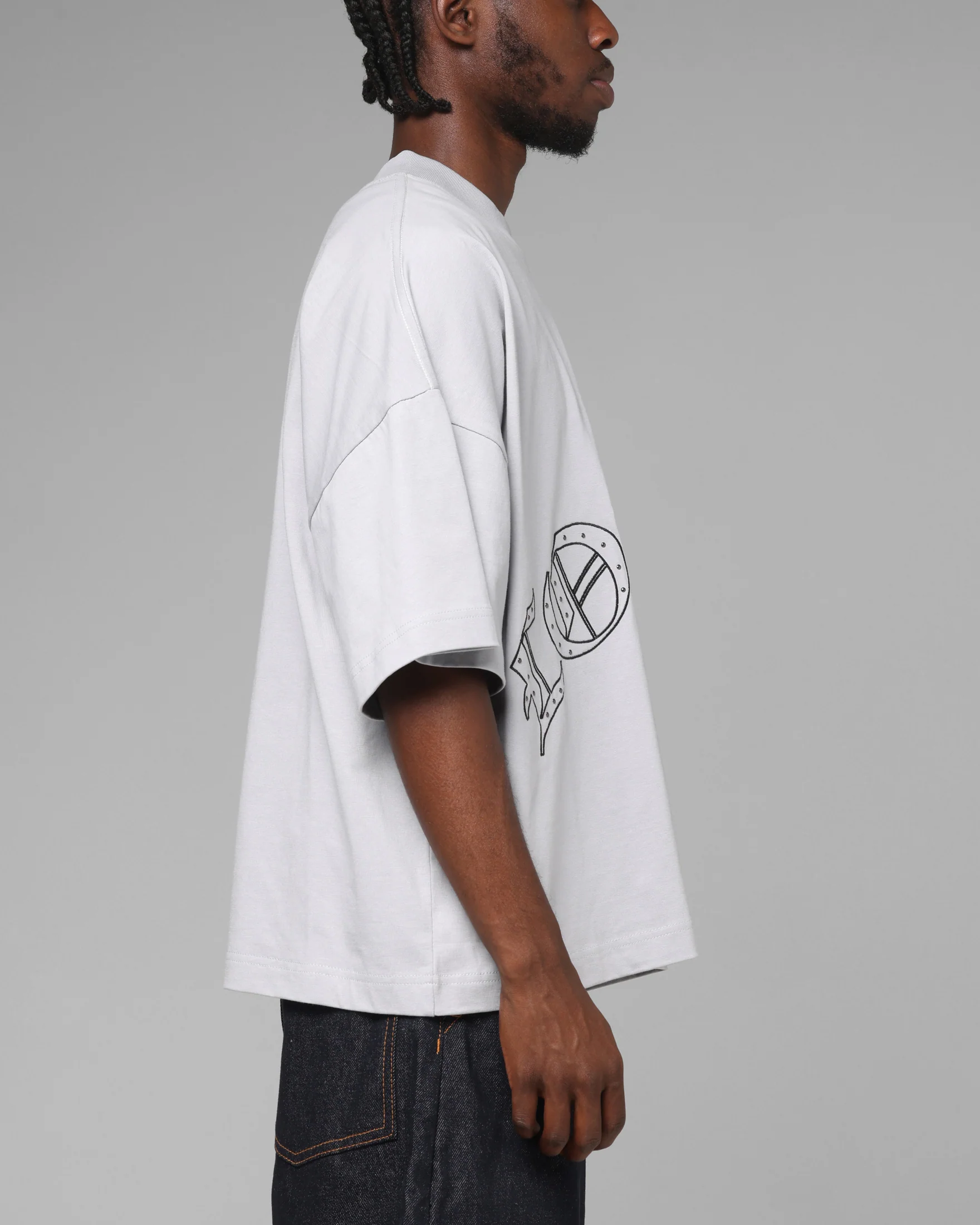 Loiter Destruct T-Shirt Grey - Image 4