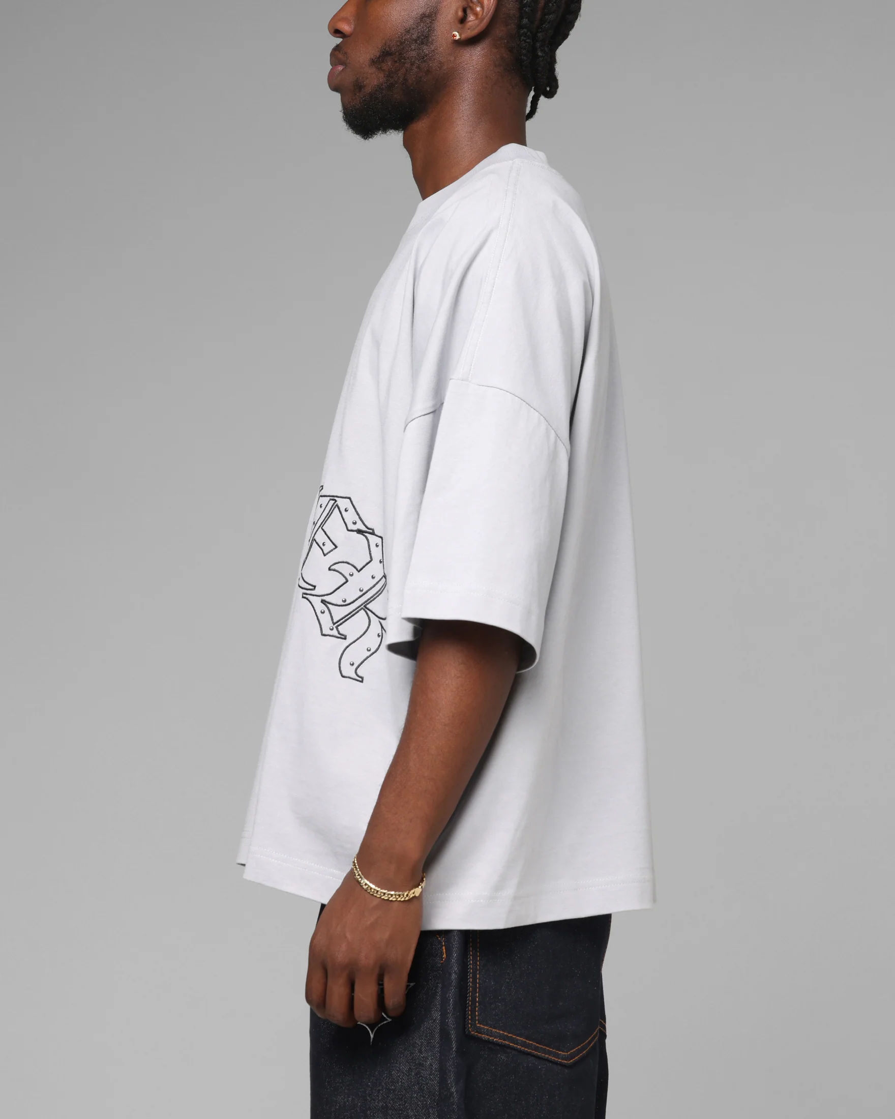 Loiter Destruct T-Shirt Grey - Image 5