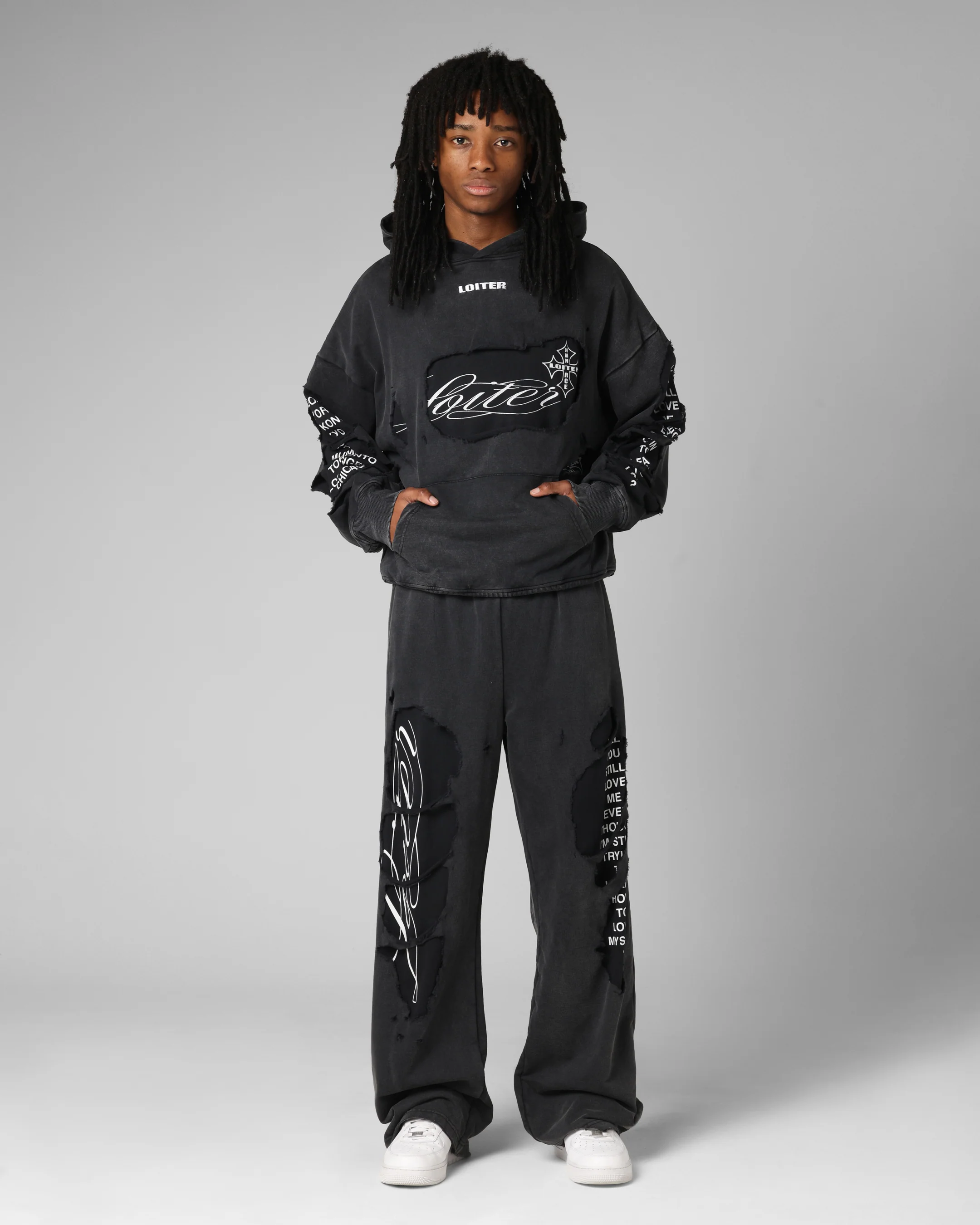 Loiter Destruction Hoodie Black - Image 3