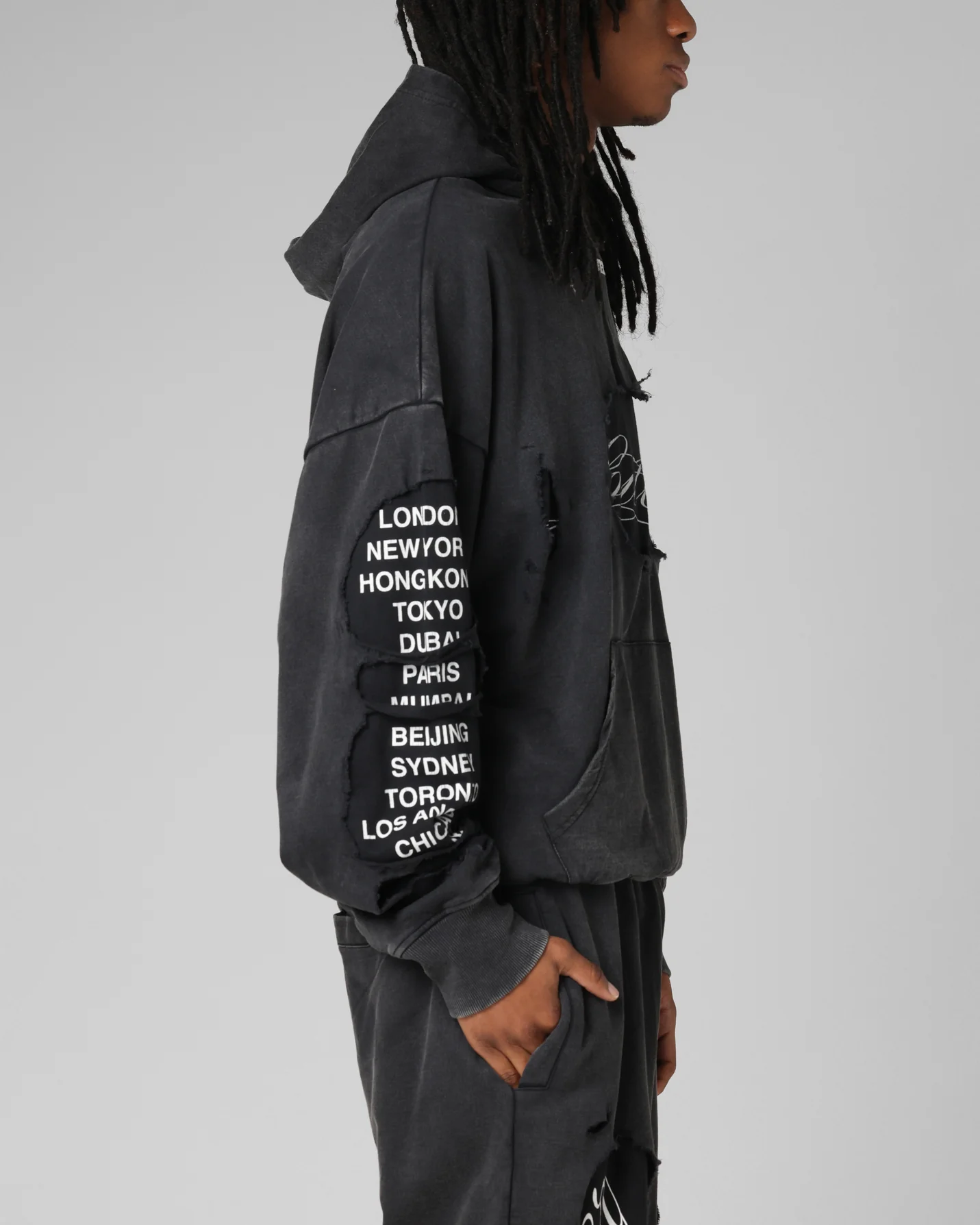 Loiter Destruction Hoodie Black - Image 5