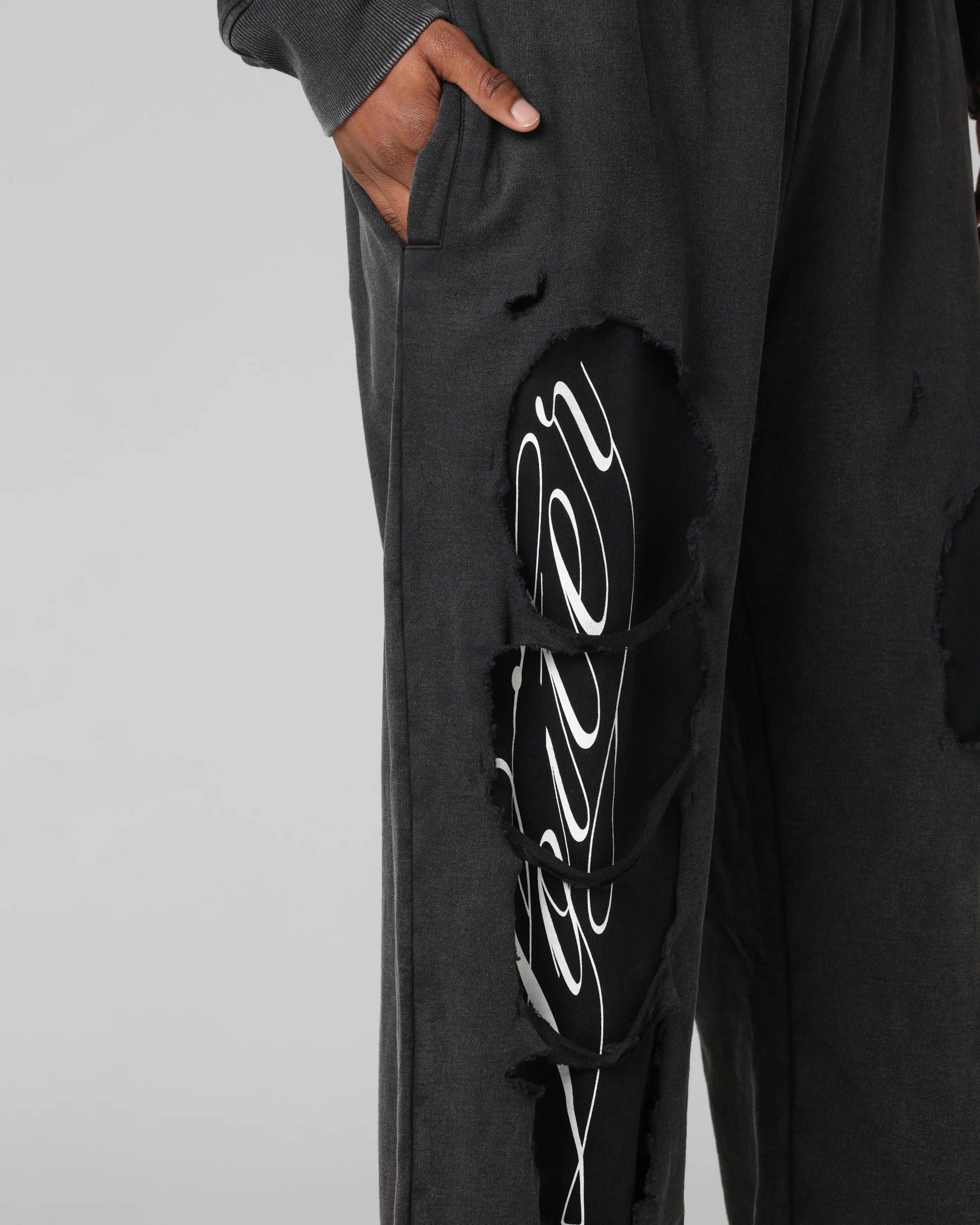 Loiter Destruction Sweatpants Black - Image 3